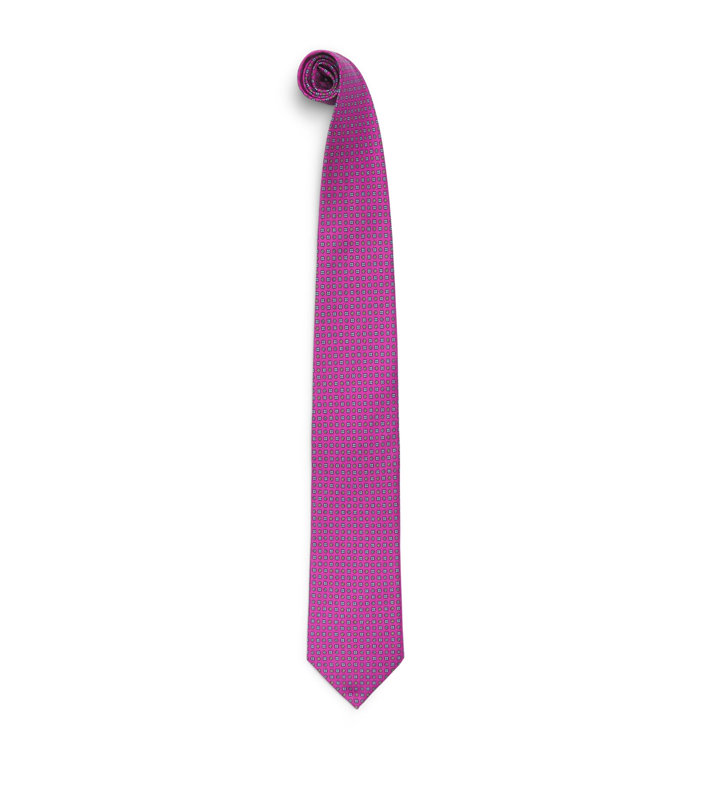 E. Marinella Silk Geometric Tie Purple