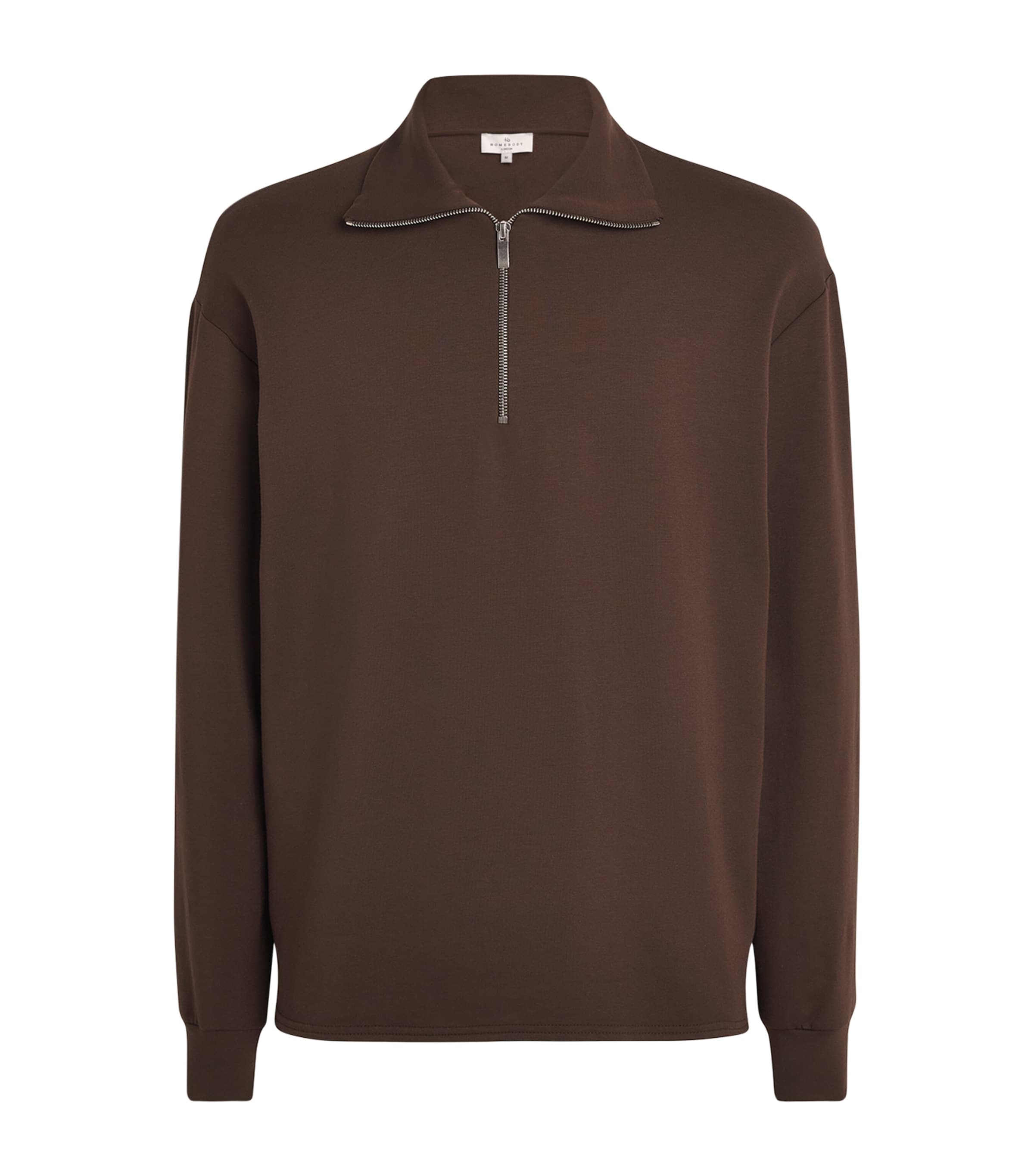 Homebody Mens Jersey Snuggle Quarter-Zip Sweatshirt Coffee Bean