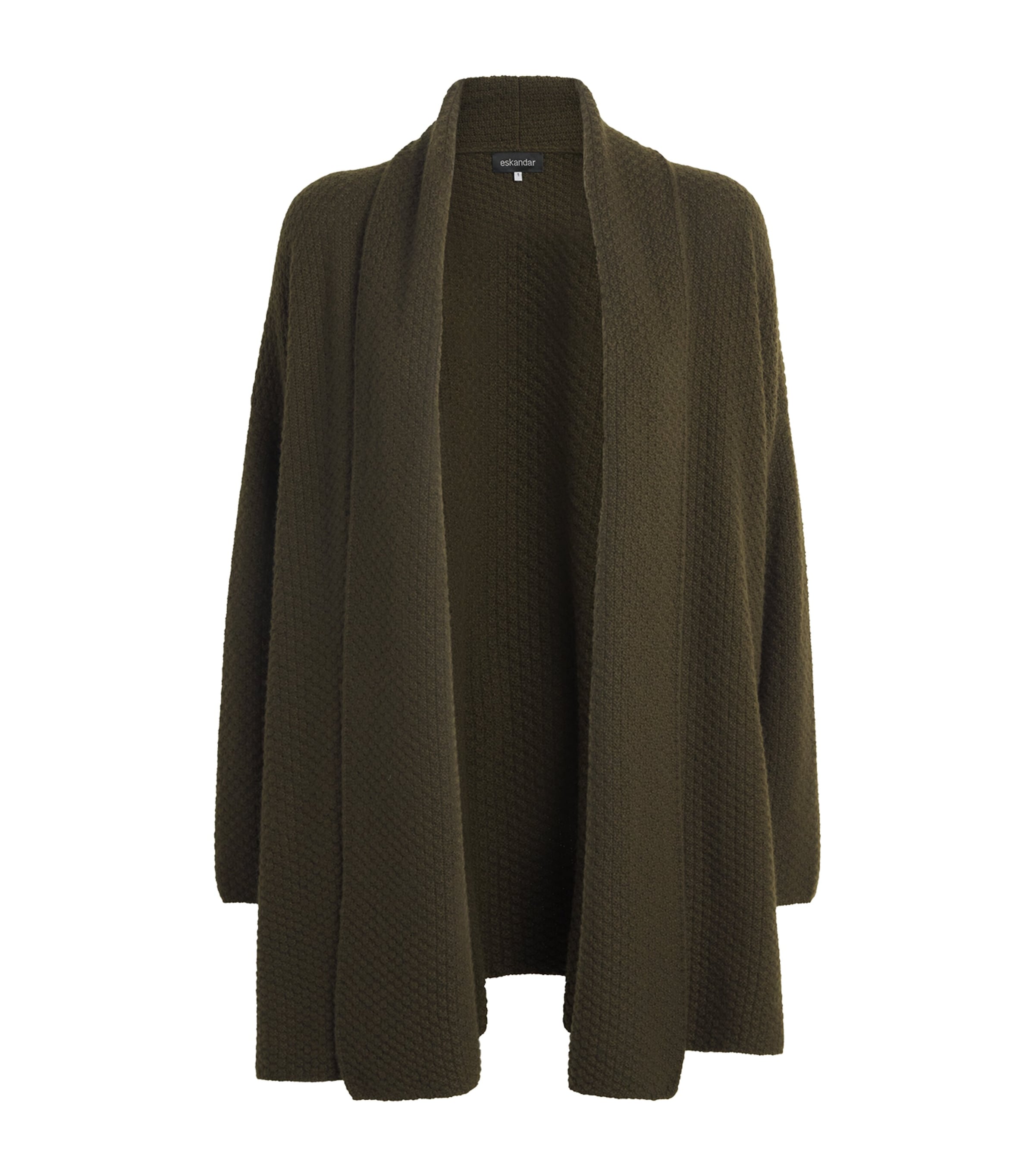 Eskandar Womens Cashmere Shawl Cardigan Lodenbronz