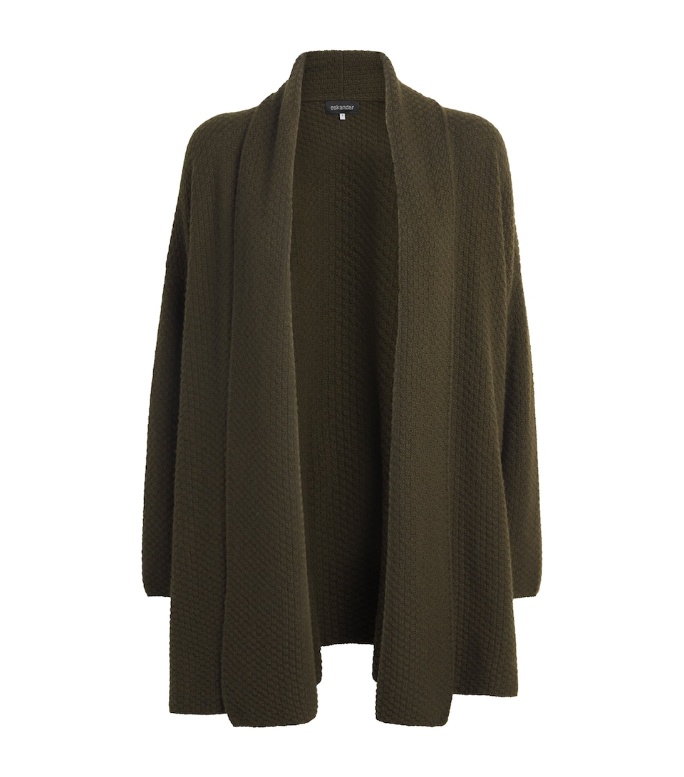 Eskandar Womens Cashmere Shawl Cardigan Lodenbronz