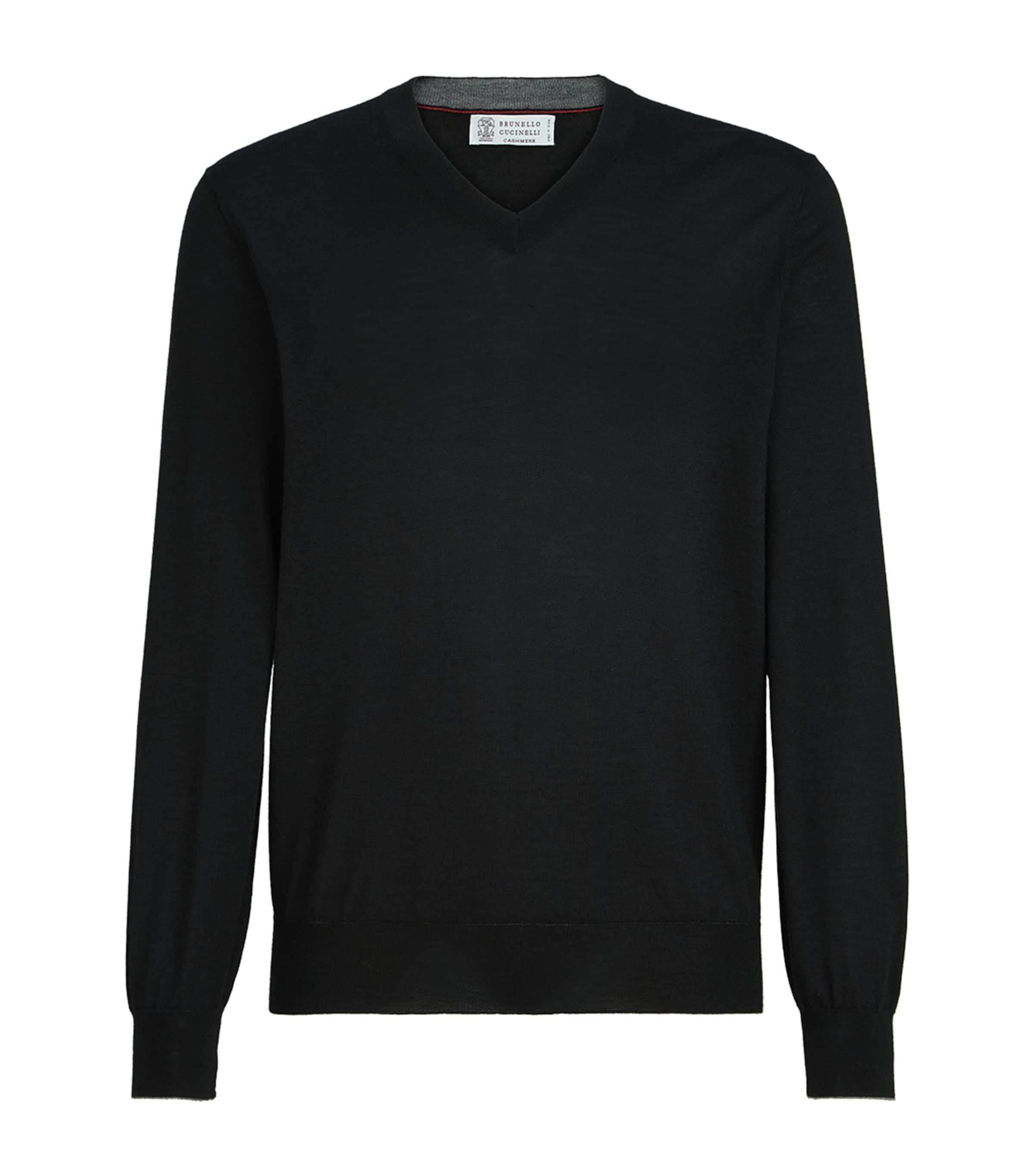 Brunello Cucinelli Mens Cashmere-Silk V-Neck Sweater