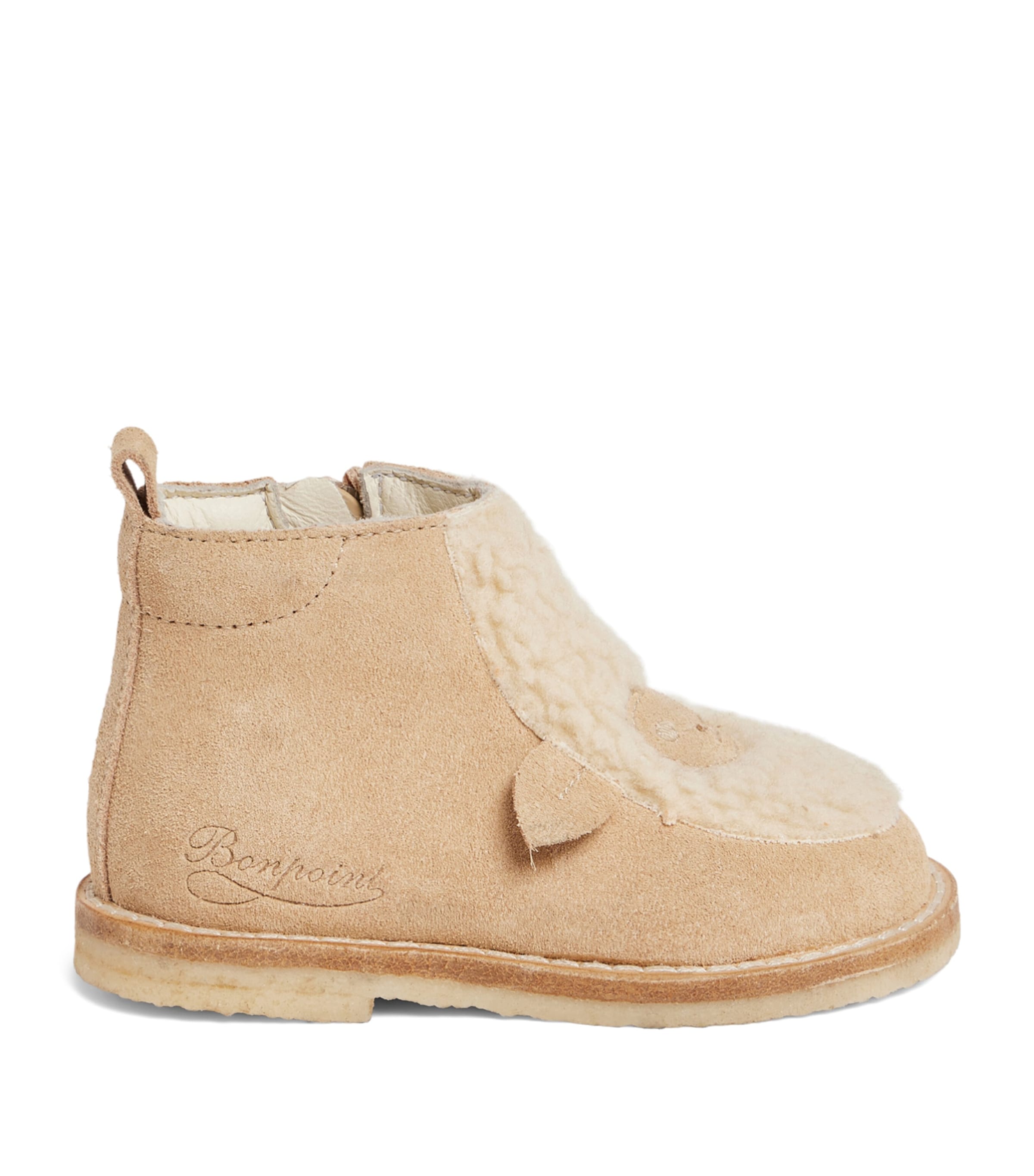 Bonpoint Suede Mike Derby Shoes Beige