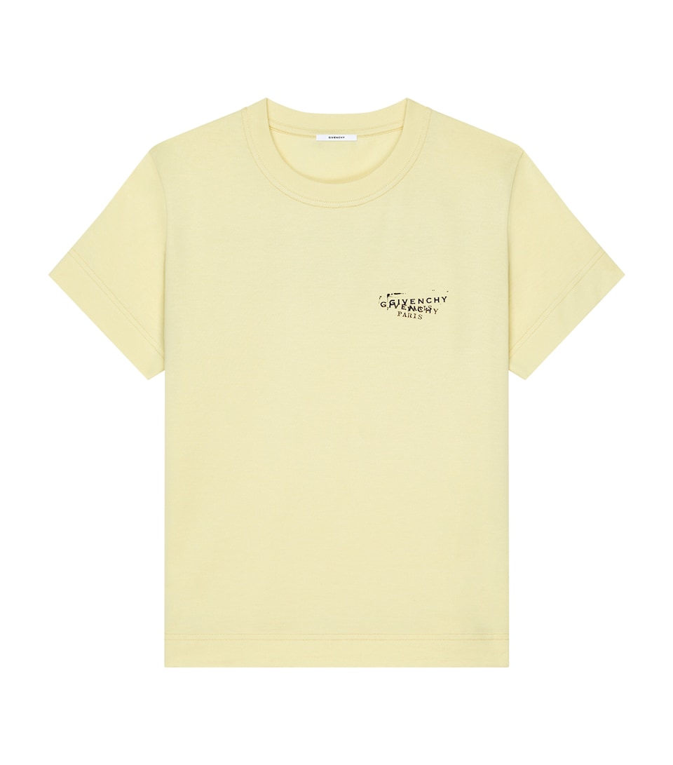 Givenchy Womens Cotton Stamp Print T-Shirt Butter