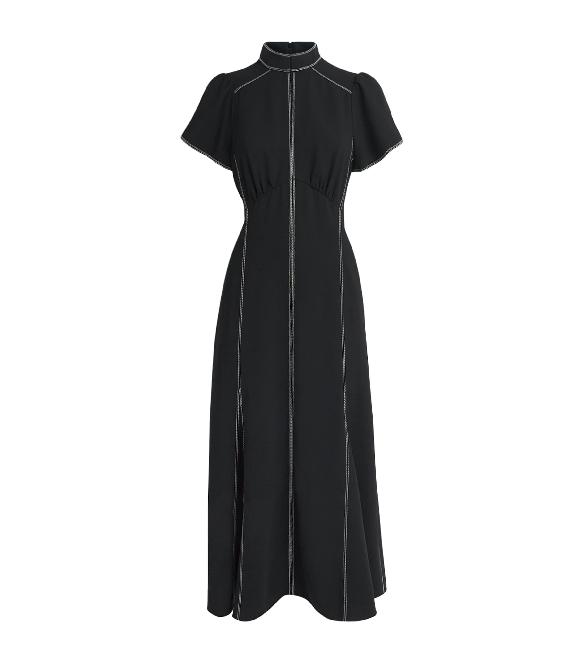 Topstitched Midi Dress