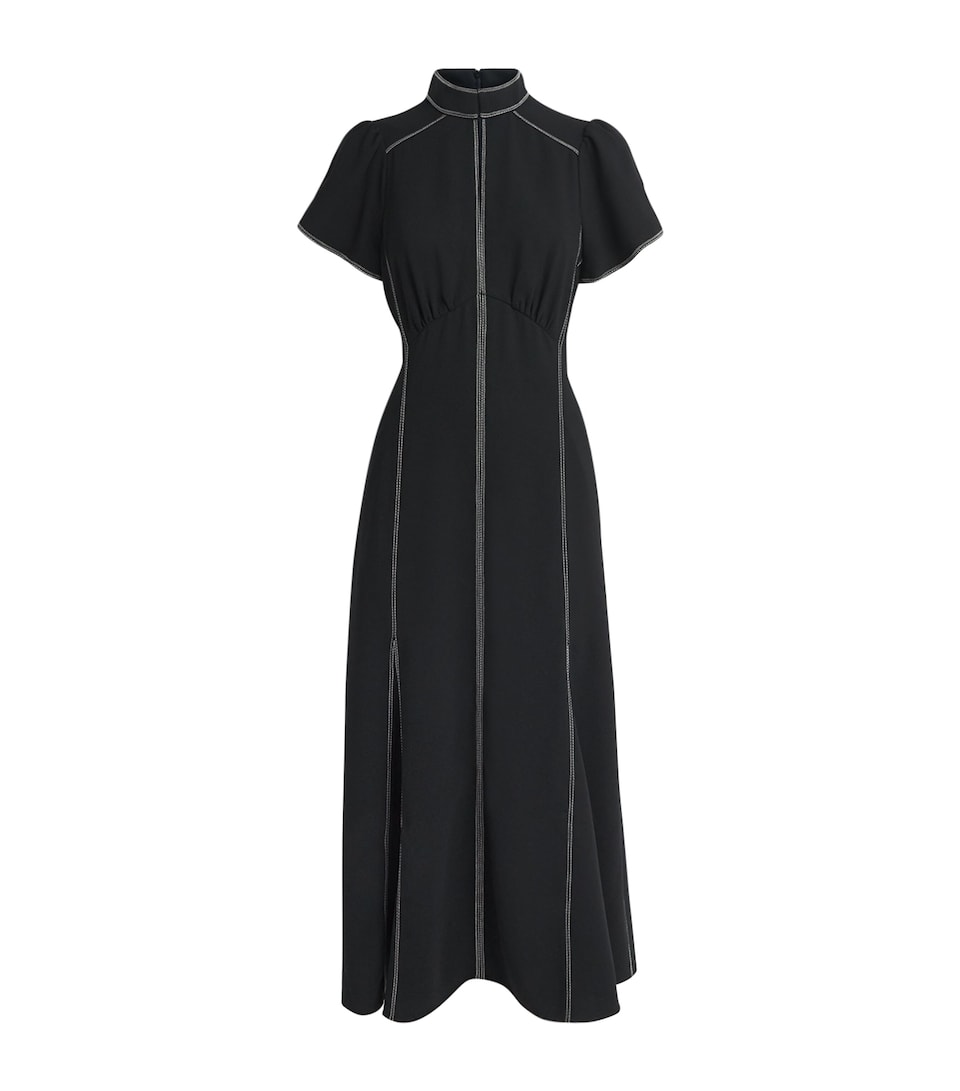 Topstitched Midi Dress