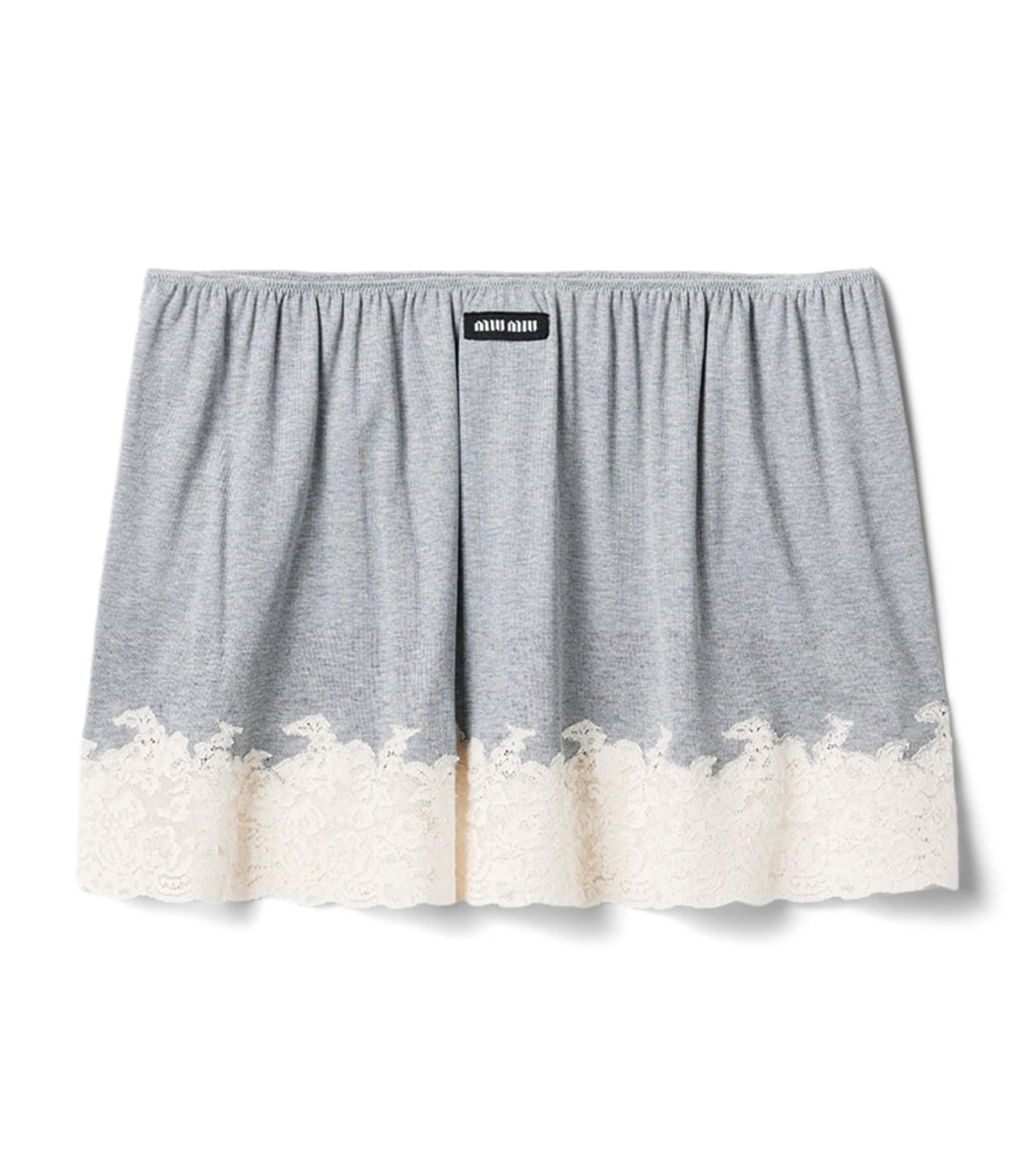 Miu Miu Womens Silk Jersey Mini Skirt