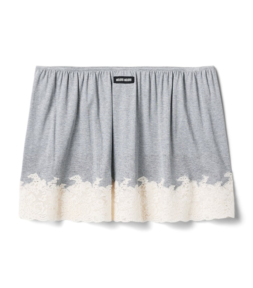 Miu Miu Womens Silk Jersey Mini Skirt