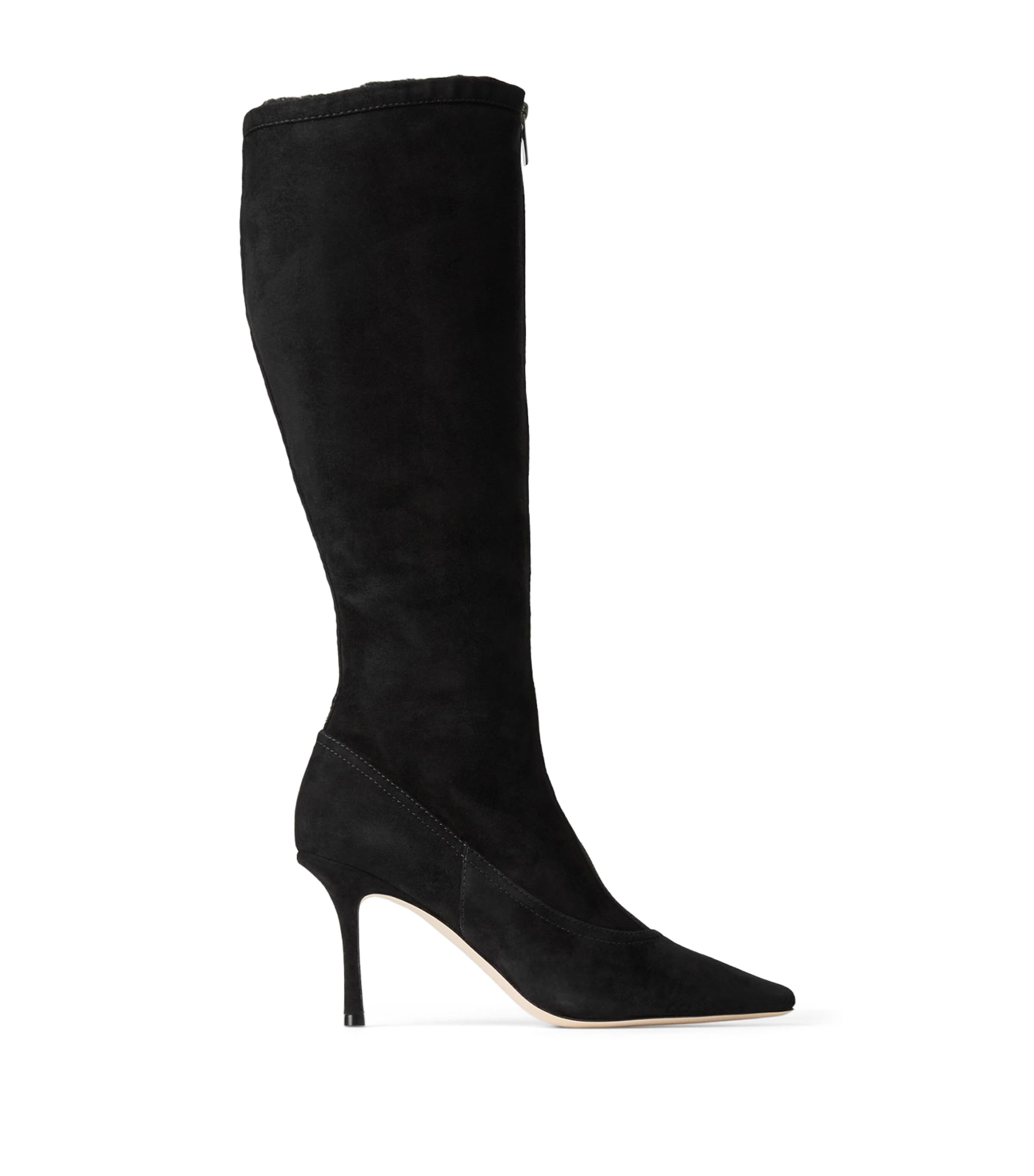 Jimmy Choo Jozi 85 Suede Knee-High Boots Black/black