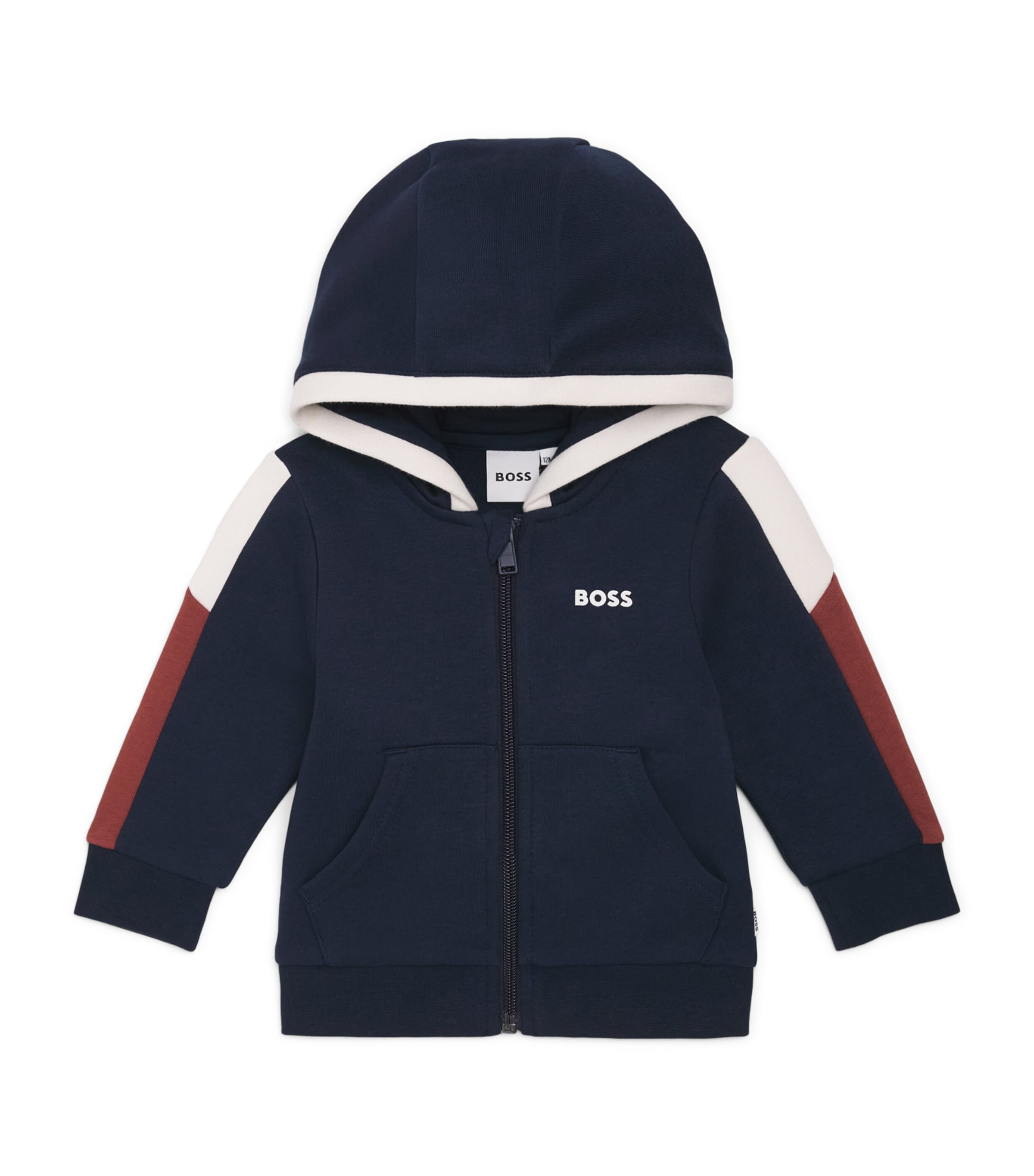 BOSS Kidswear Panelled Logo Hoodie (3 Months-3 Years) Navy
