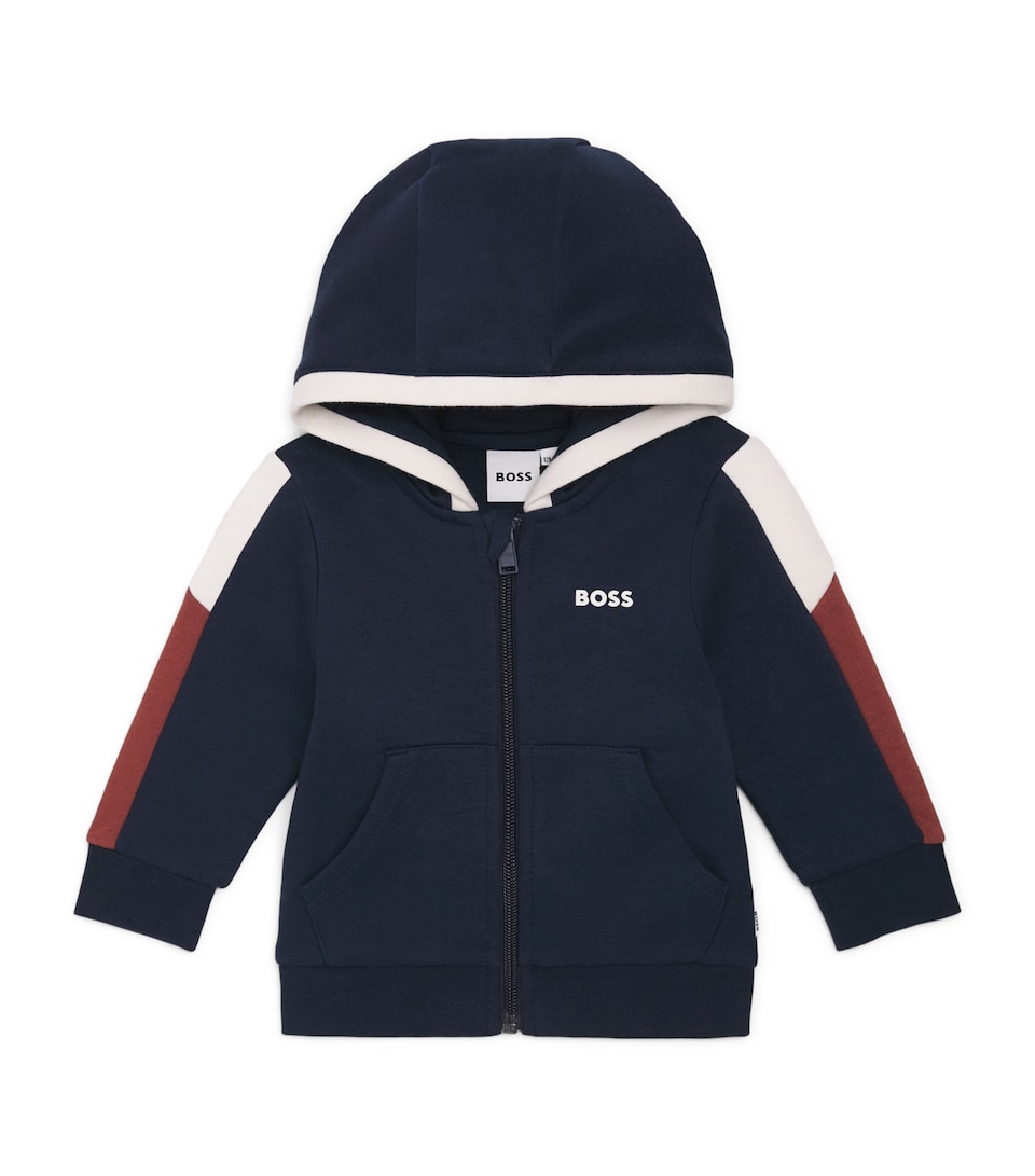 BOSS Kidswear Panelled Logo Hoodie (3 Months-3 Years) Navy