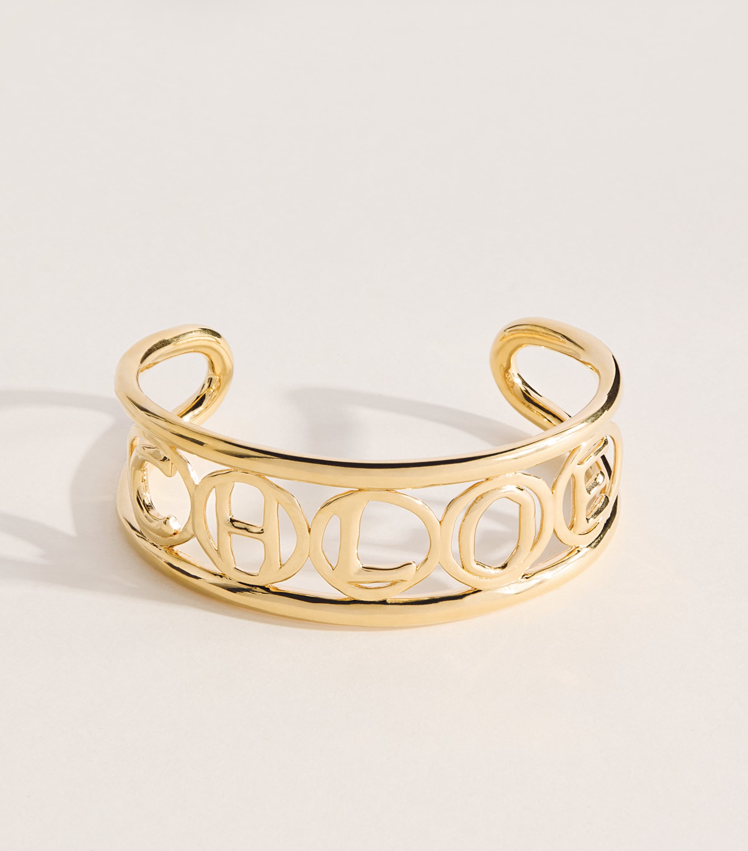 Chloé Script Cuff Bracelet Vintage Gold