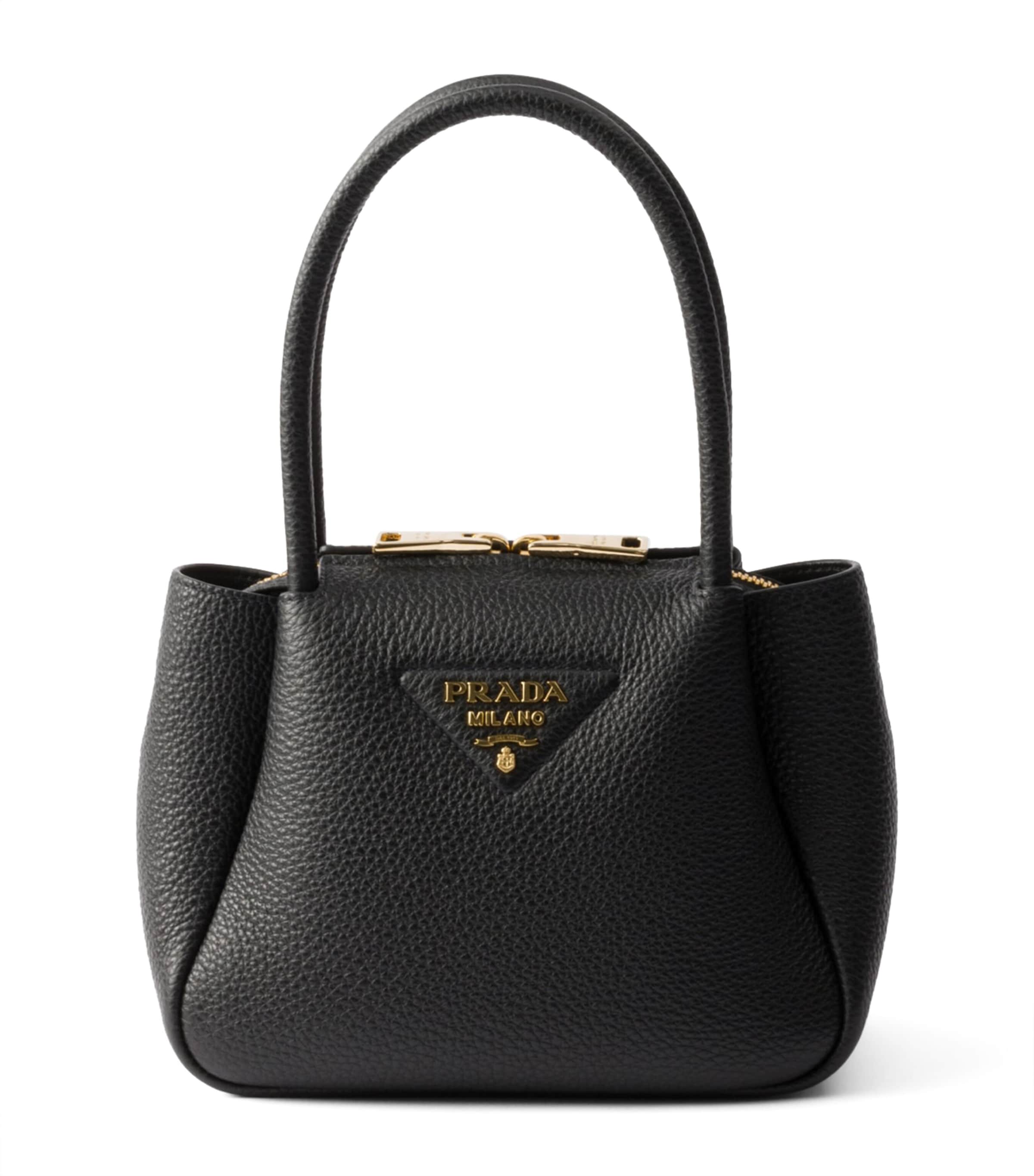 Prada Brown Mini Leather Top-Handle Bag | Harrods UK Prada Brown Mini Leather Top-Handle Bag | Harrods UK
