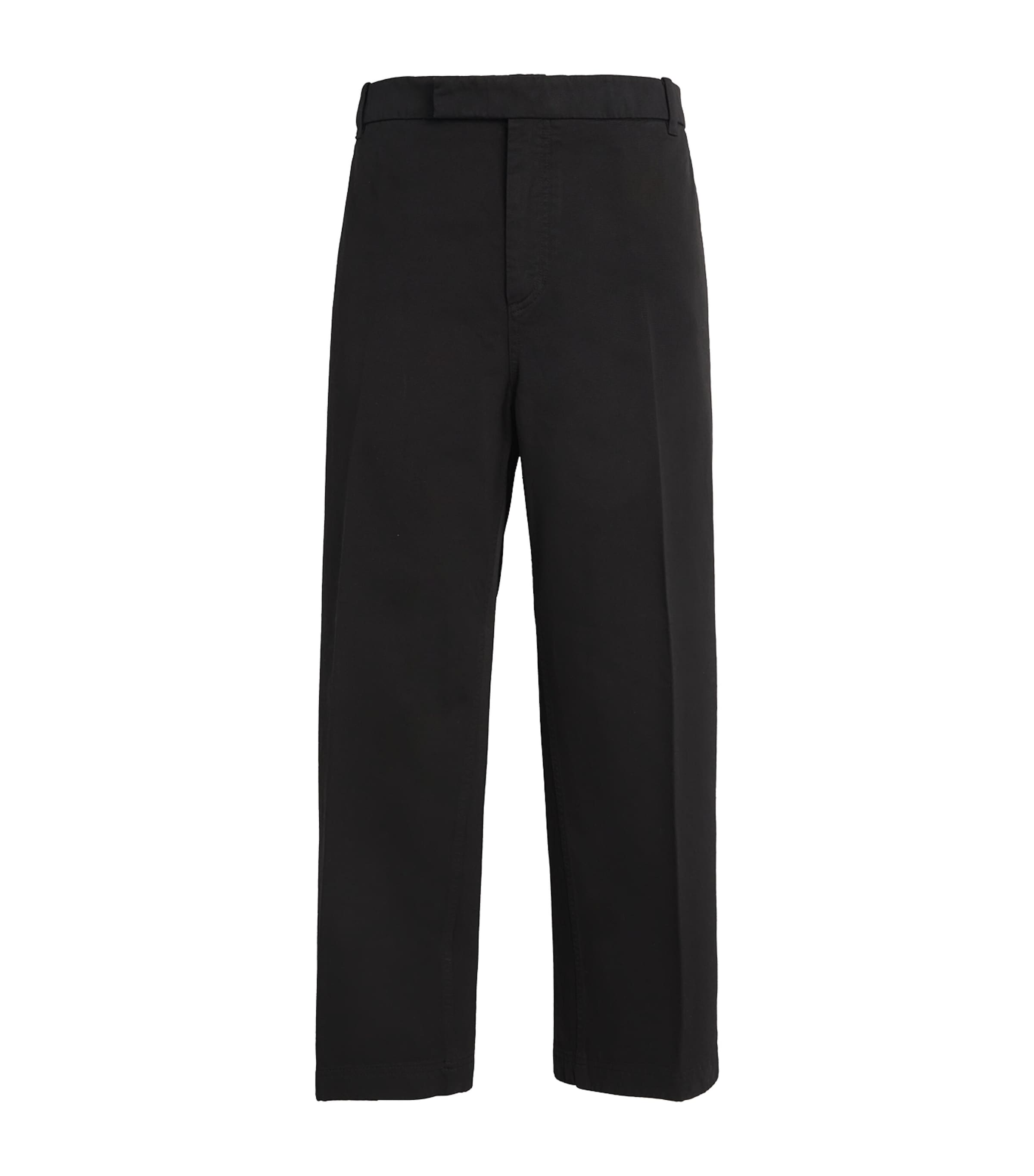 Thom Browne Mens Cotton Straight Trousers Black