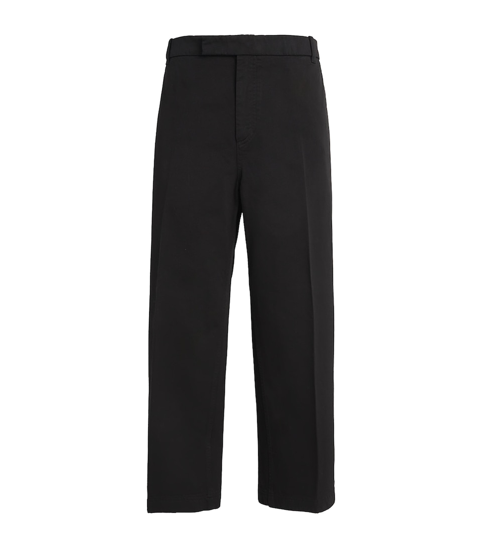 Thom Browne Mens Cotton Straight Trousers Black
