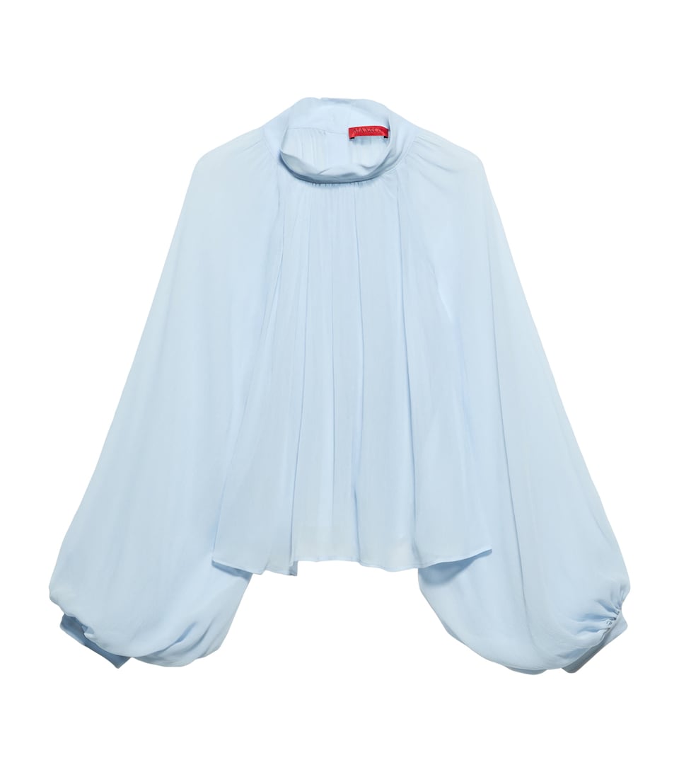 MAX&Co. Womens Crepe Blouse Sky Blue