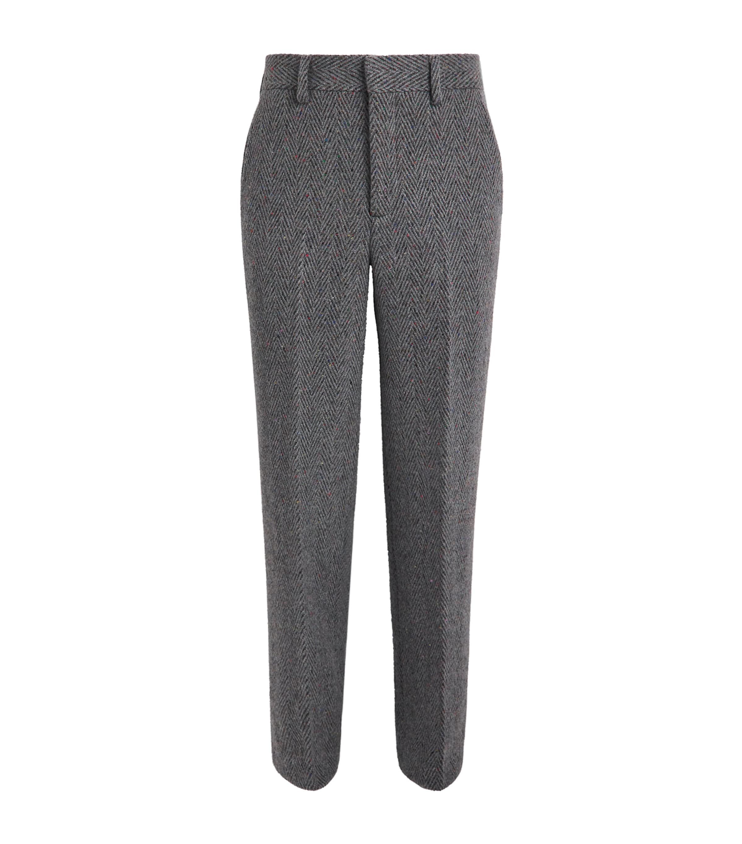 Gabriela Hearst Mens Cashmere-Wool Harold Trousers Charcoal Multi
