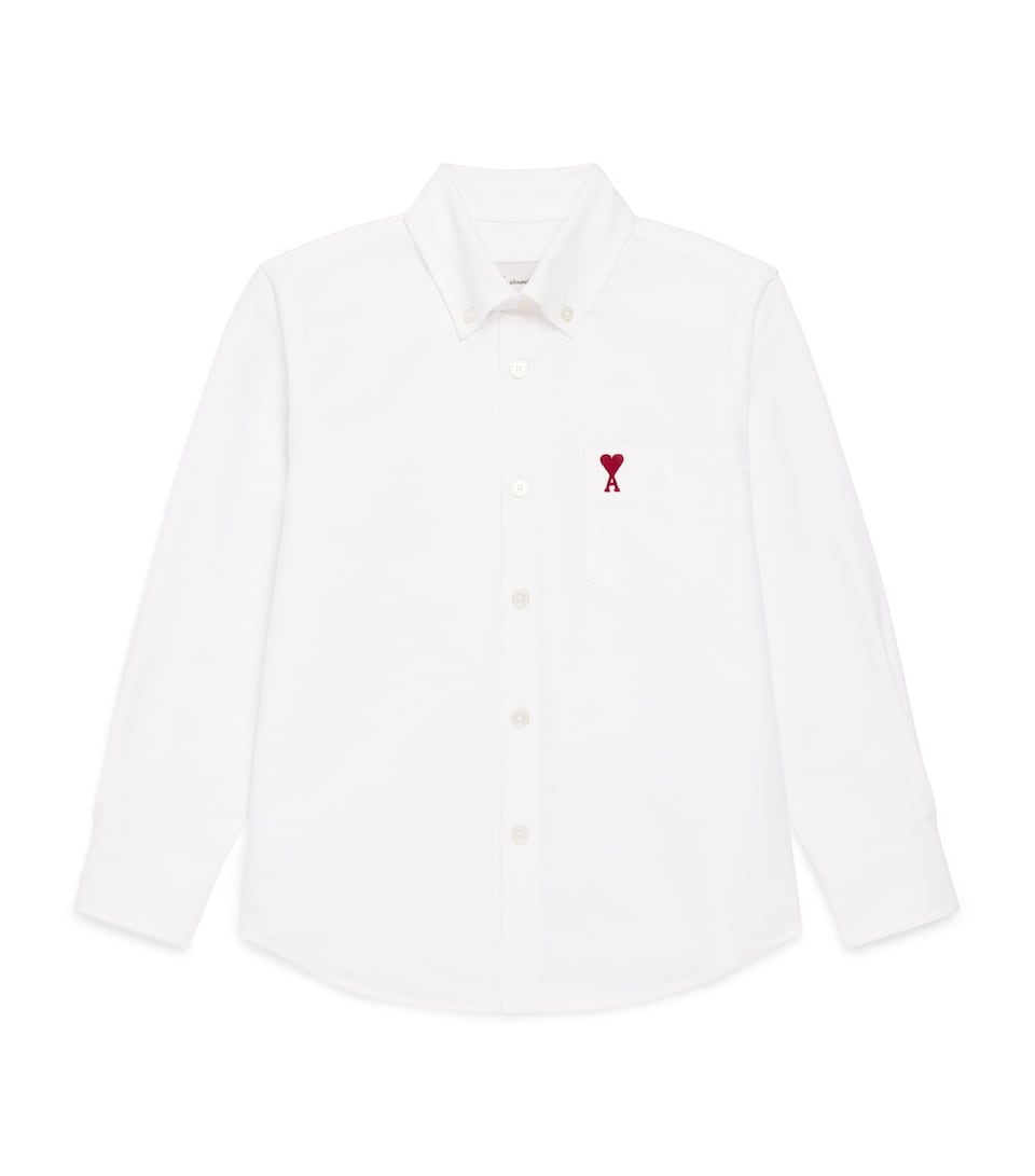 AMI Paris Cotton Ami de Coeur T-Shirt (4-12 Years) : Blanc Naturel