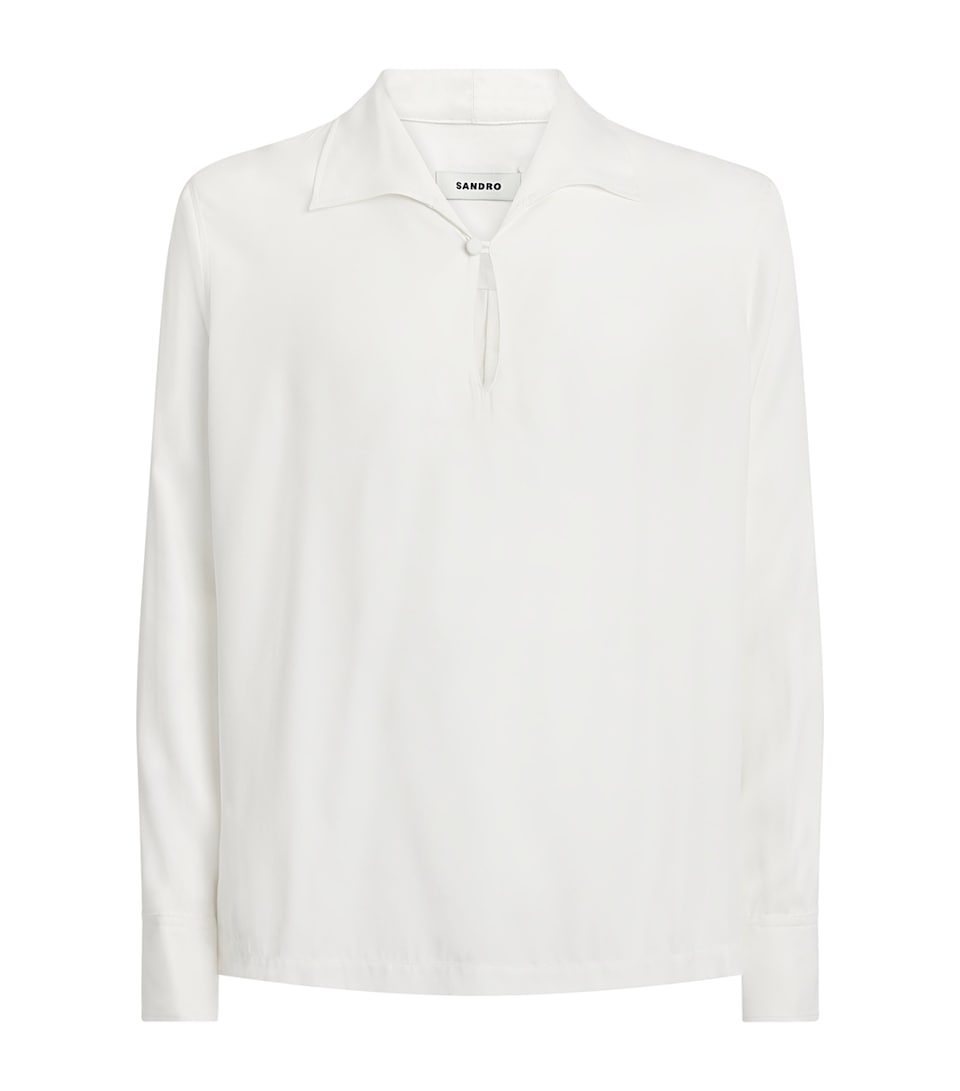 Sandro Paris Mens Tunic-Effect Shirt White