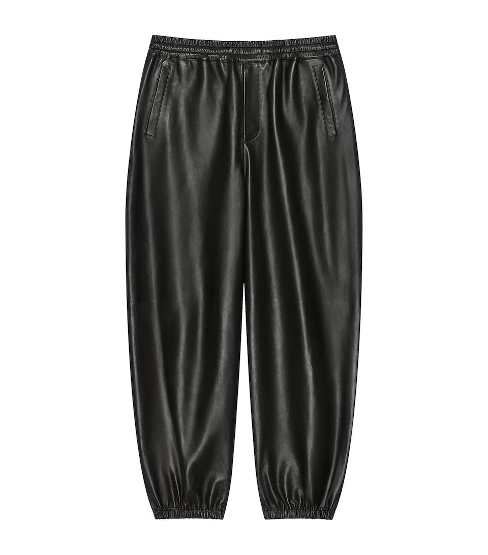 Givenchy Mens Leather Elasticated Trousers