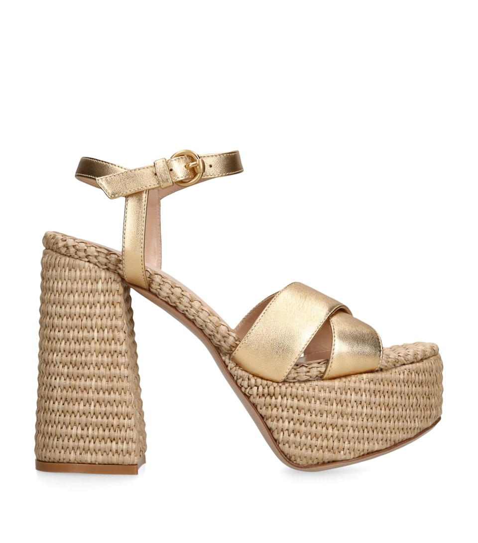 Nappa-Raffia Bebe Platform Sandals 70