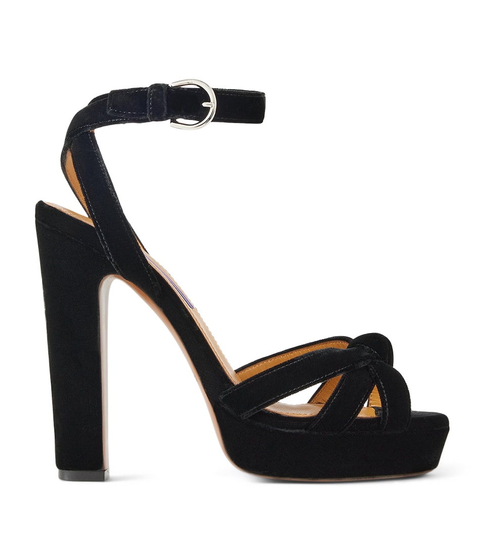 Velvet Arding Platform Sandals 125