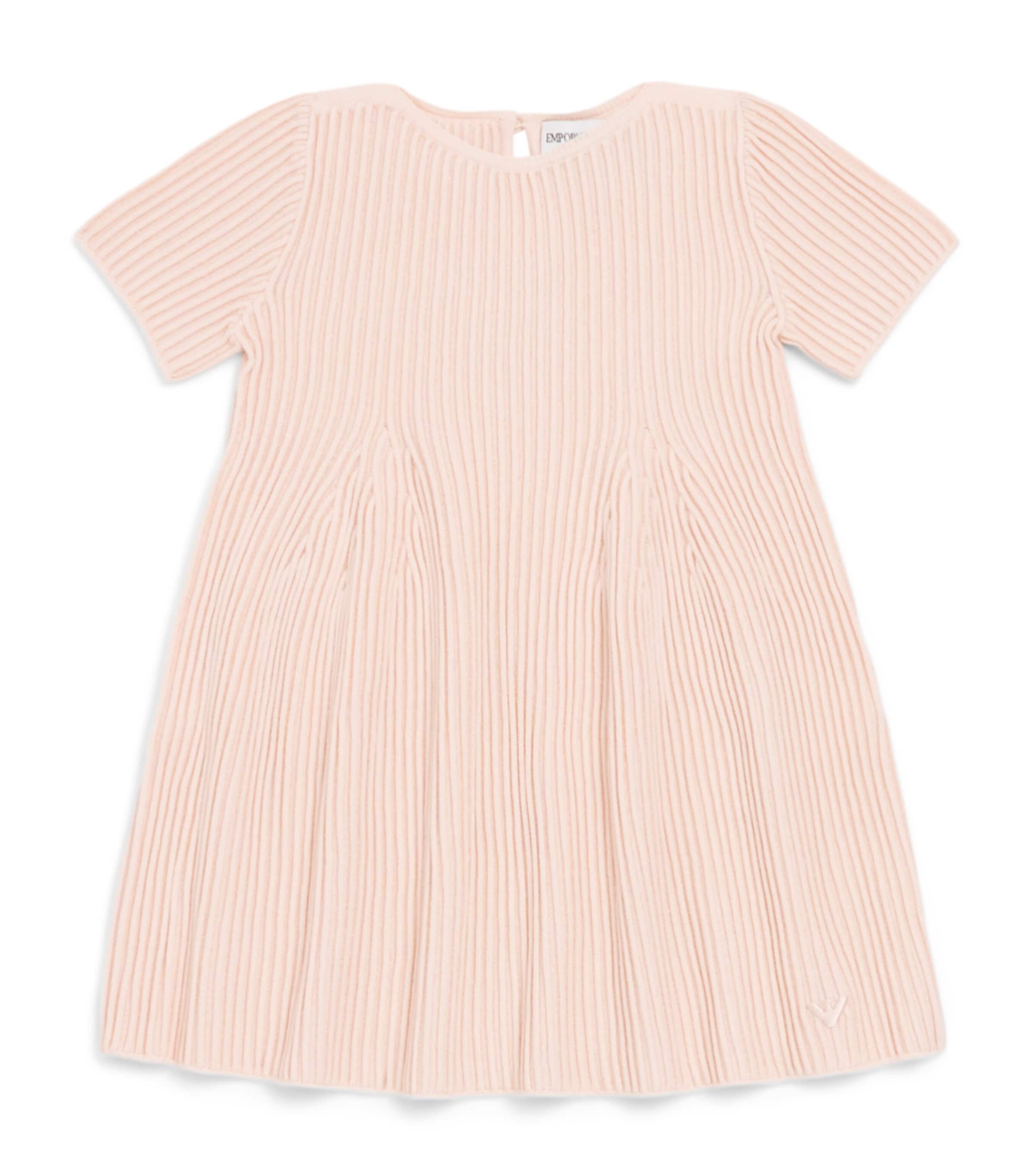 Emporio Armani Kids Technical Rib-Knit Dress (6-36 Months) Rose Dust