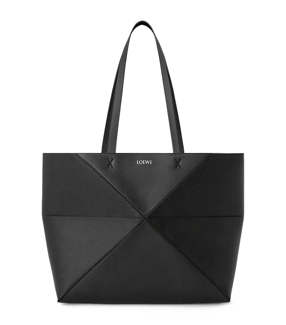 Medium Leather Puzzle Fold Tote Bag