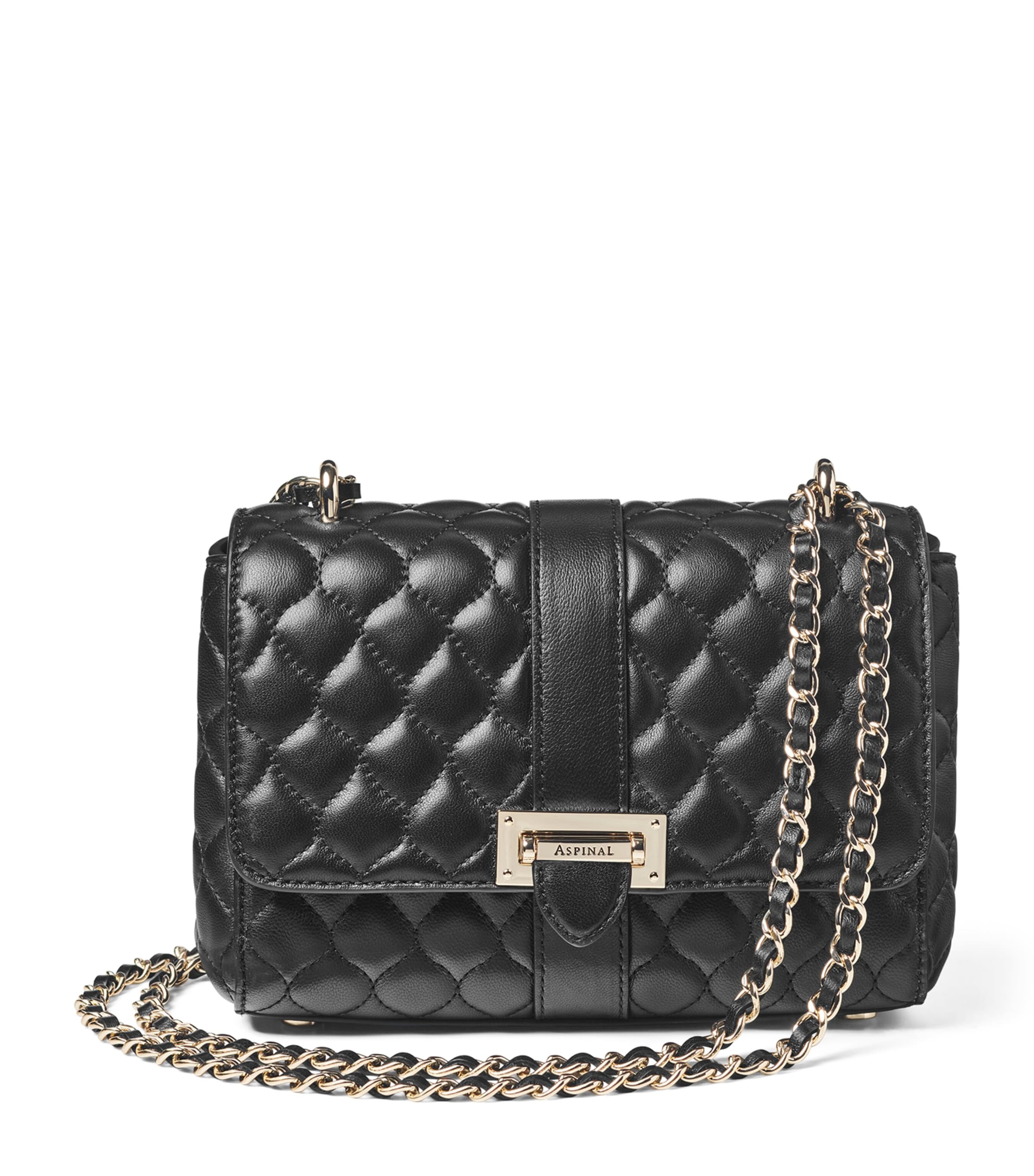 【Aspinal of London】Lottie チェーン レザー ショルダーバッグ Aspinal Of London Large Leather Lottie Cross-Body Bag