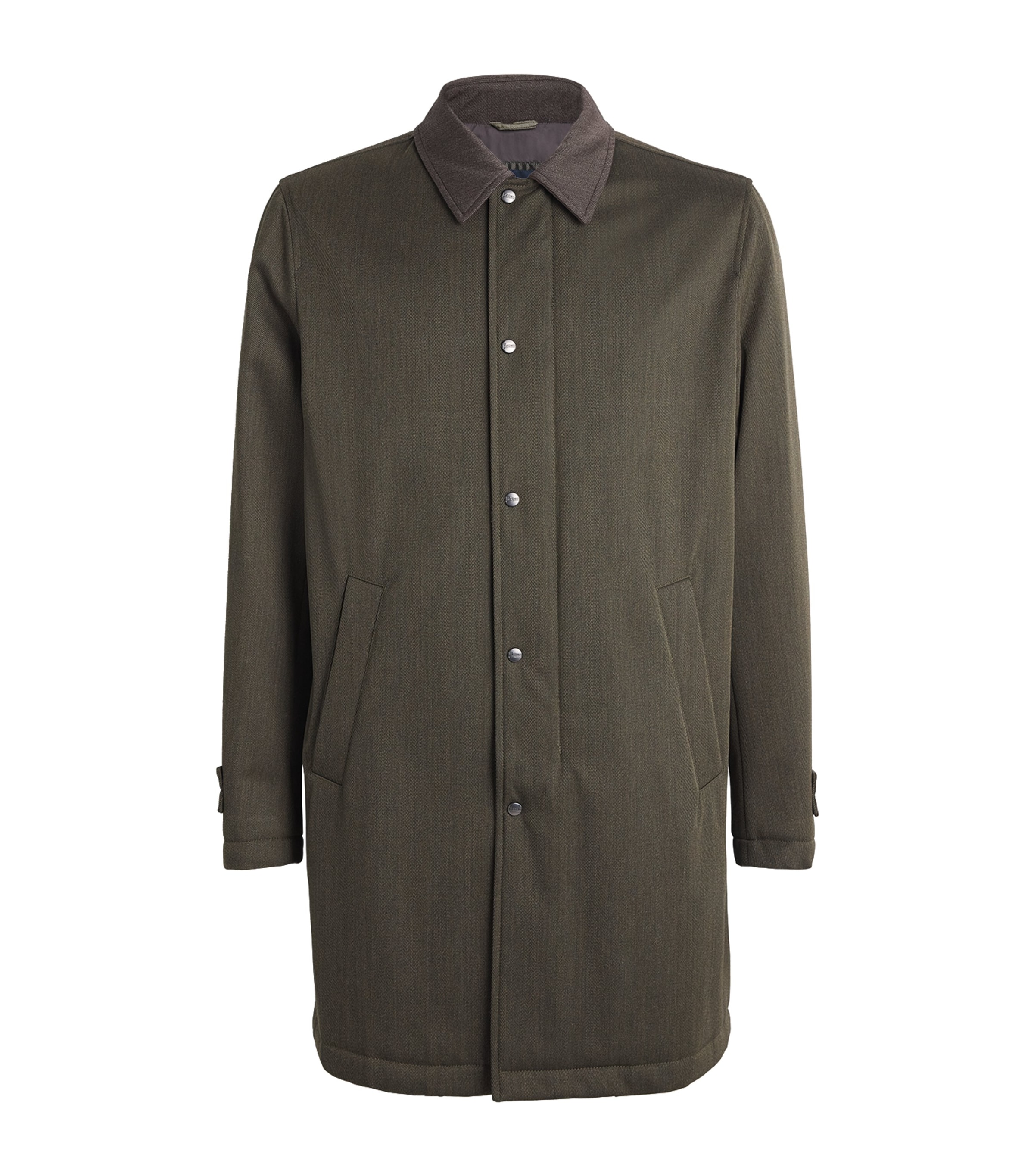 Herno Mens Virgin Wool Car Coat Mltar Maron