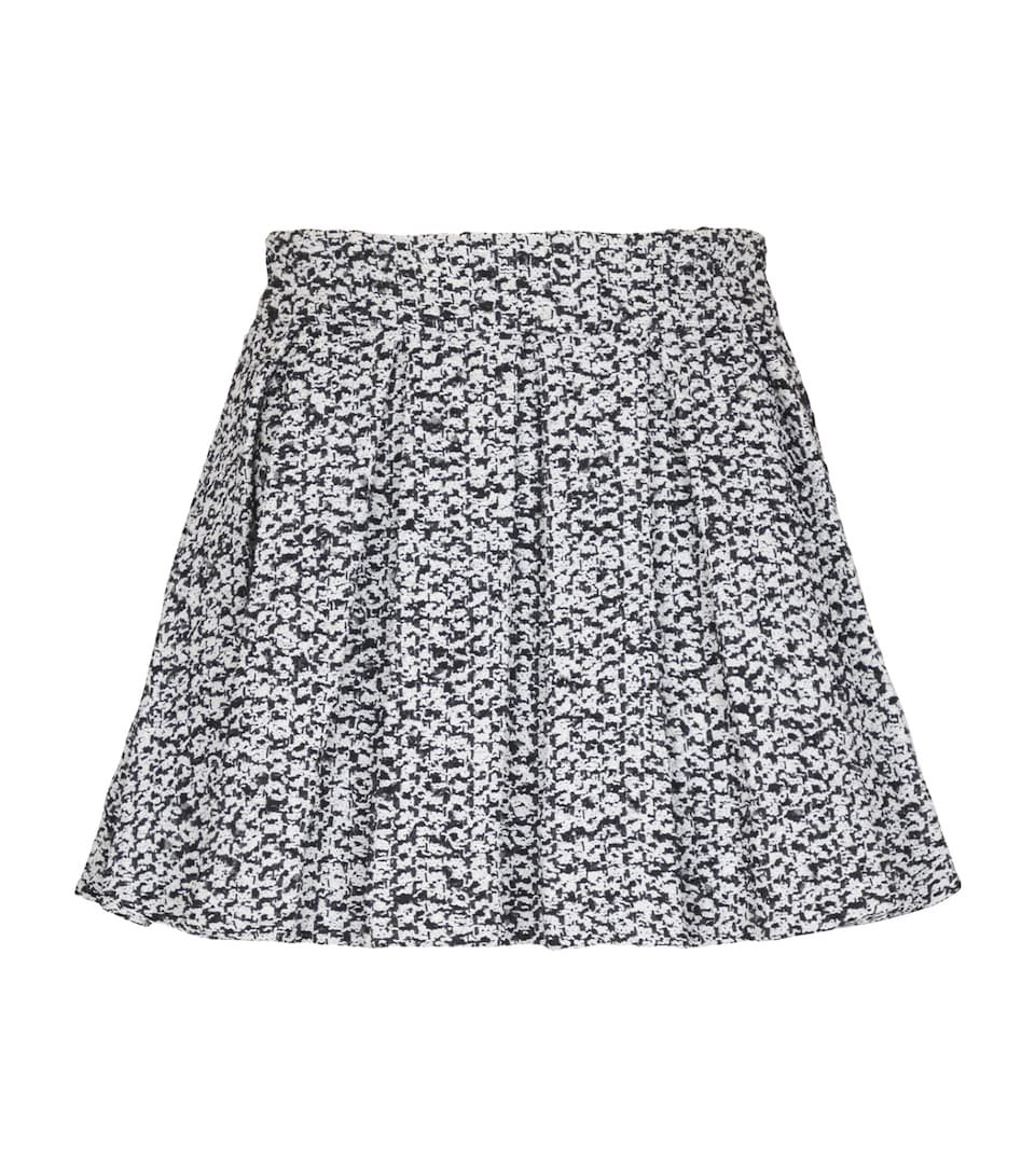 Tweed Pleated Mini Skirt