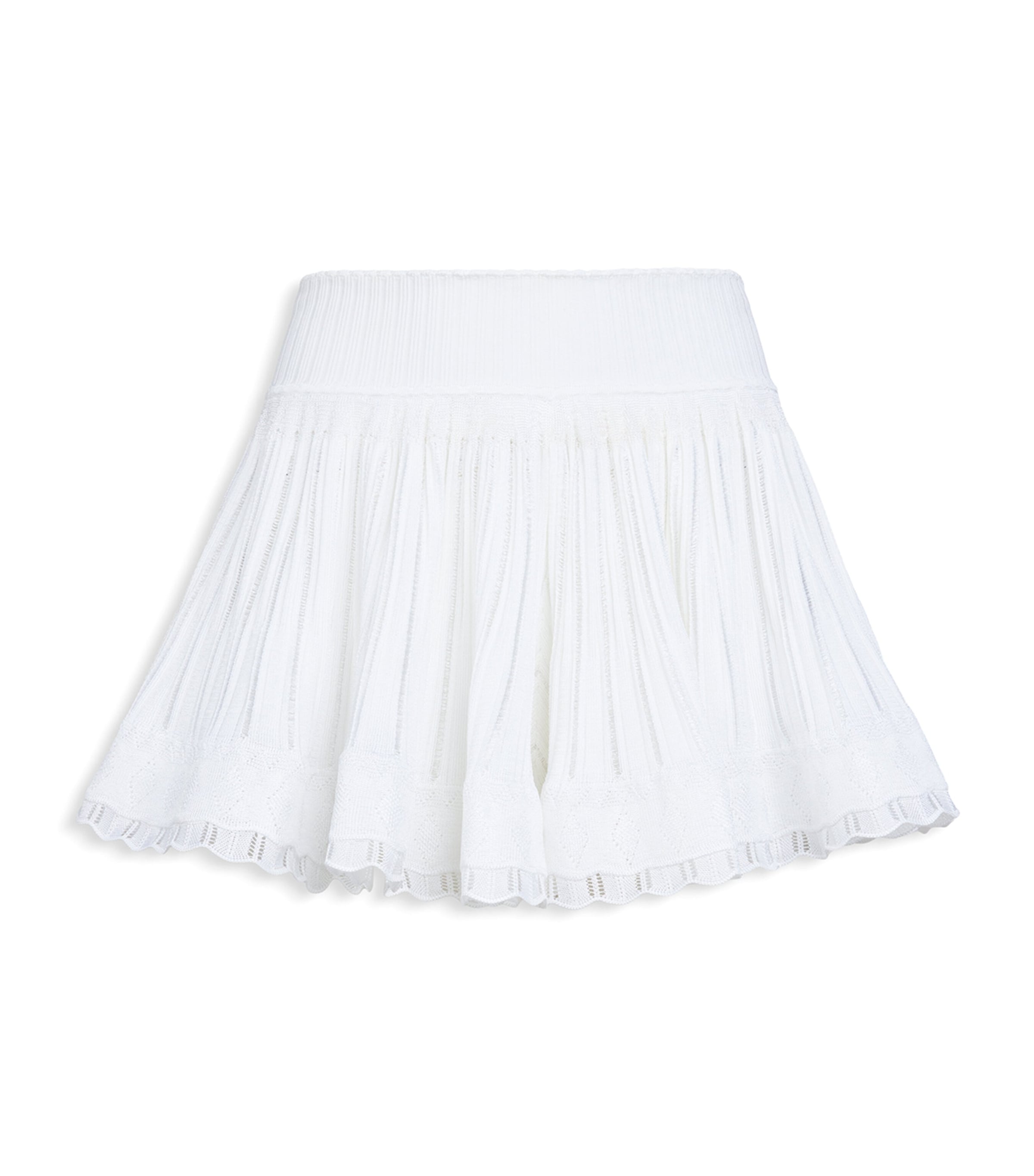 Alaïa Womens Knitted Crinoline Shorts White