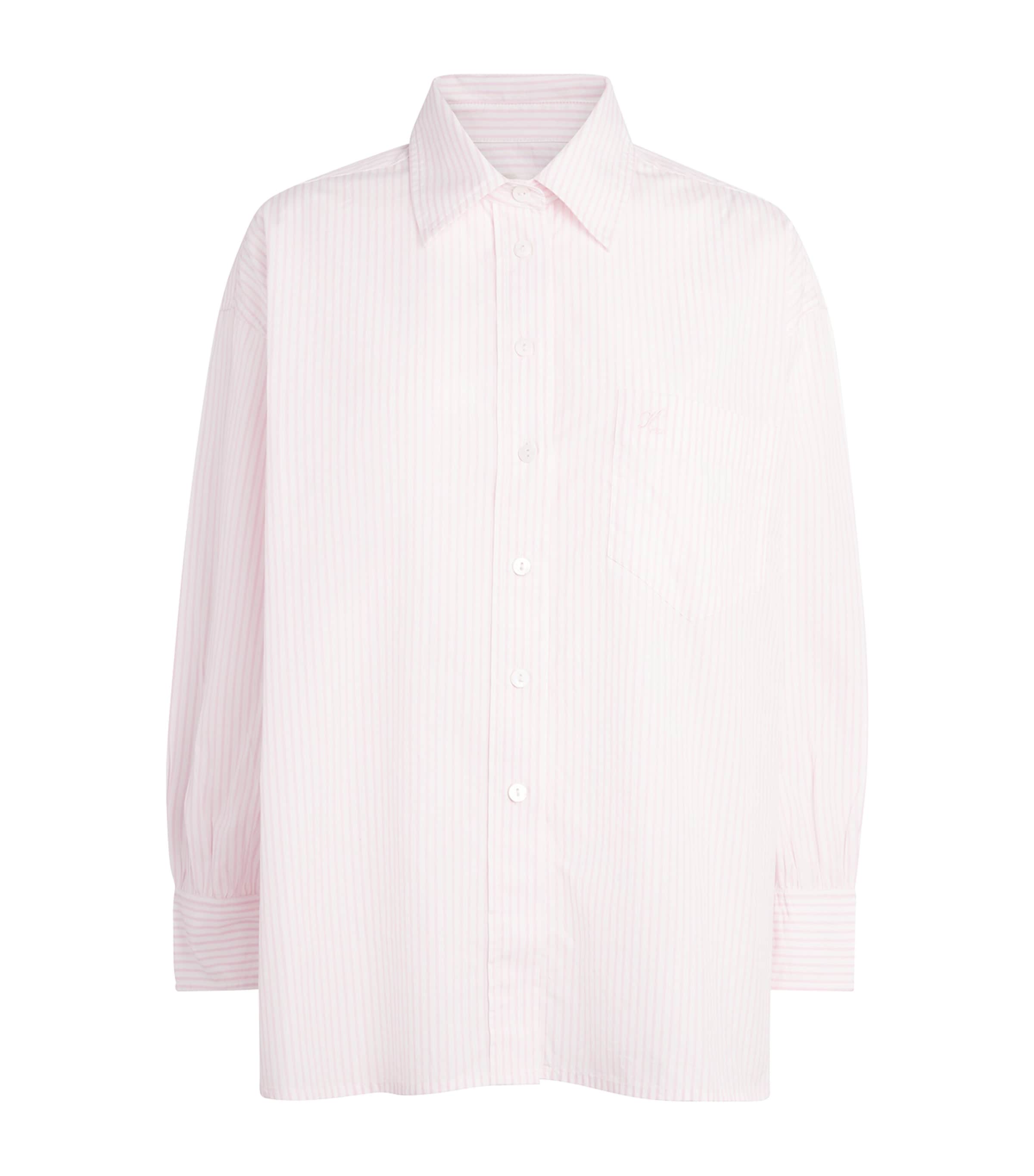 Suzie Kondi Womens Cotton Poplin Stripe Kappa Shirt Blush Stripe