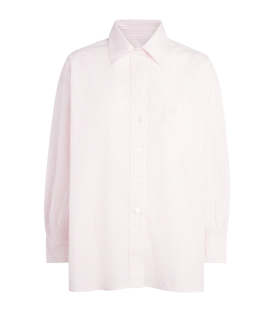 Suzie Kondi Womens Cotton Poplin Stripe Kappa Shirt Blush Stripe