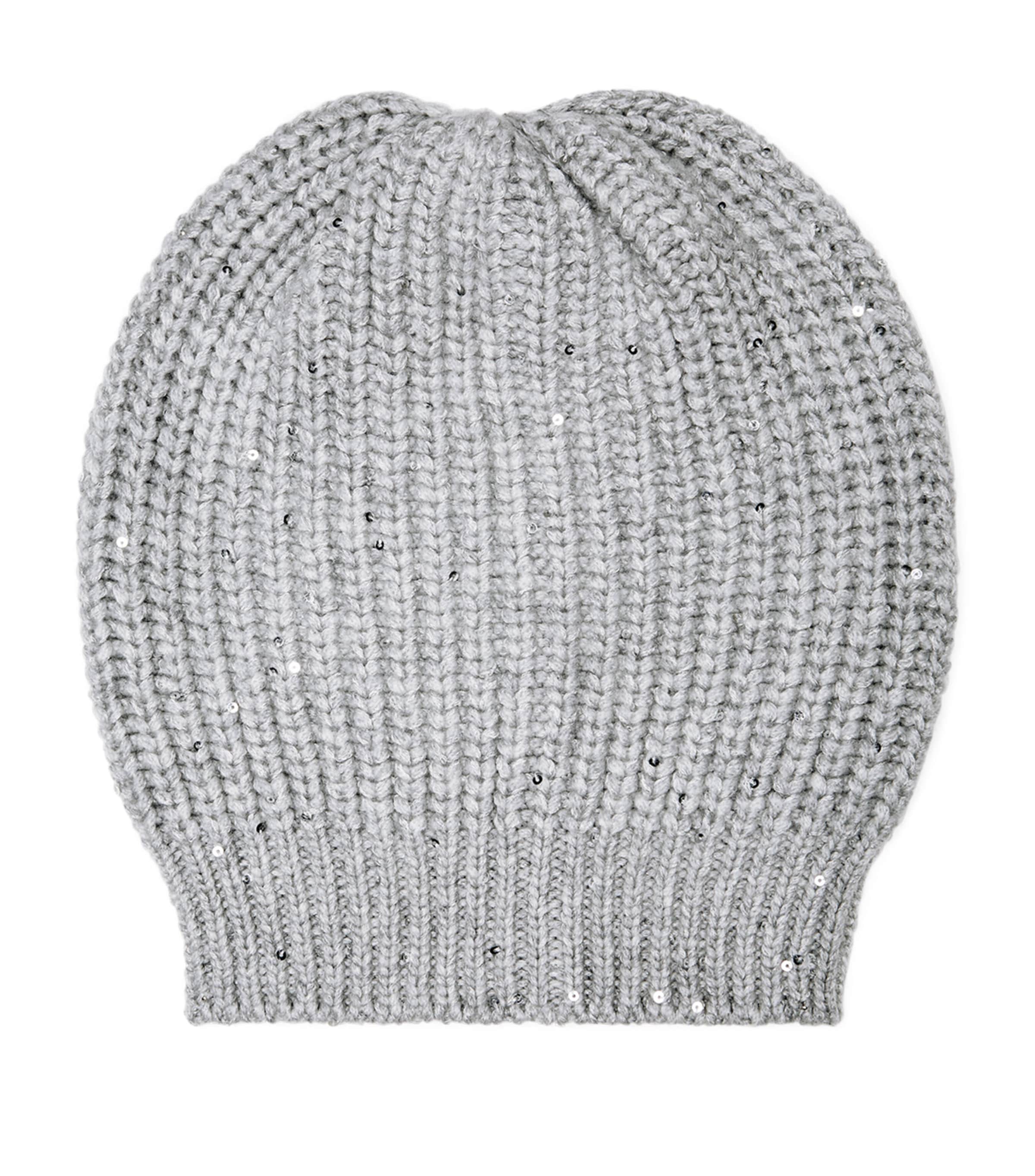 Cashmere-Silk Embellished Beanie