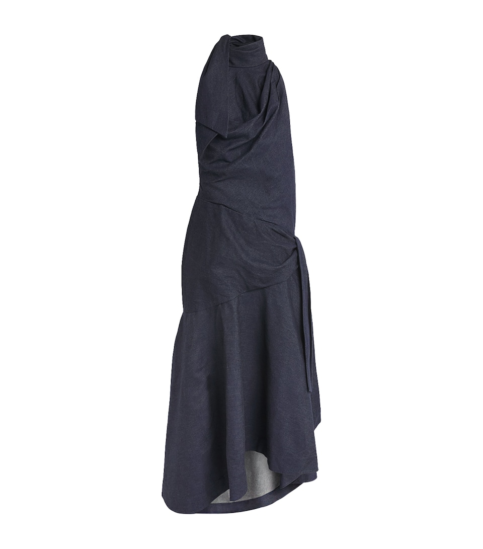 Zimmermann Womens Denim Draped Valiant Maxi Dress Night Sky