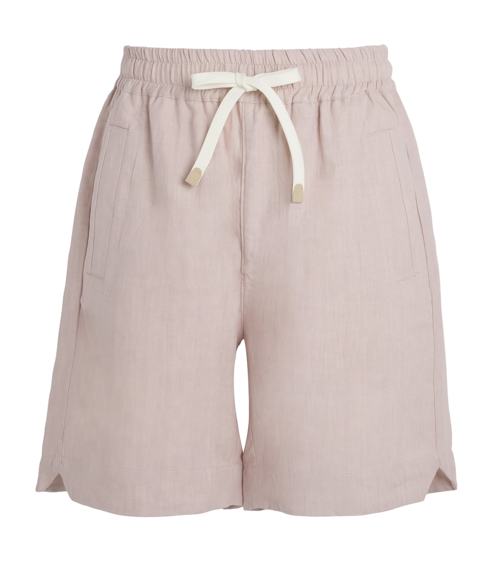 Eleventy Mens Linen Drawstring Bermuda Shorts Cipria