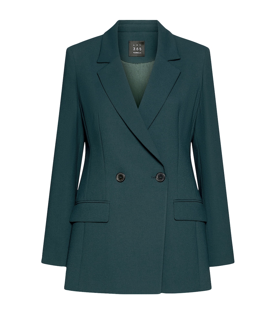 Marella Womens Double-Breasted Blazer Peacock Blue