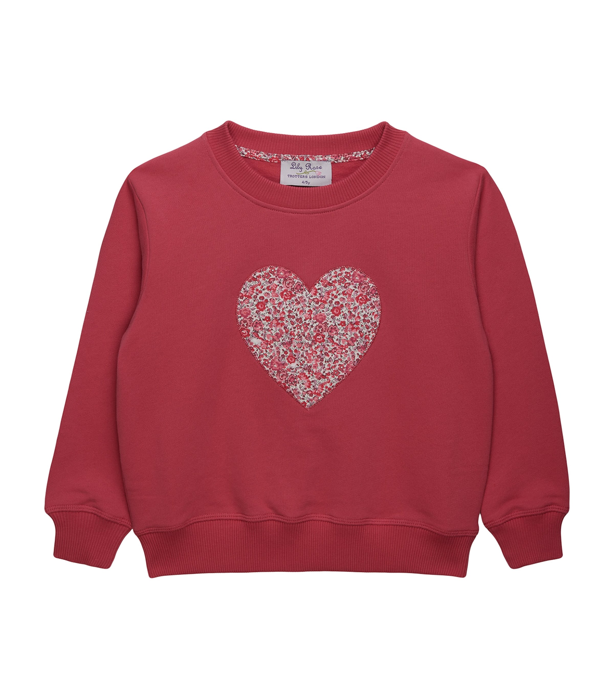 Trotters Cotton Emma Georgina Heart Sweatshirt (2-5 Years) Raspberry