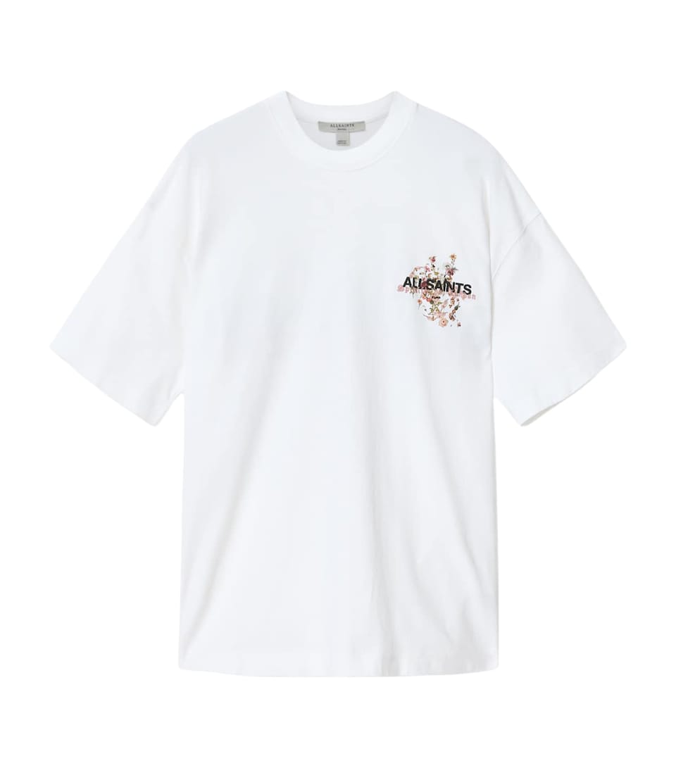 AllSaints Womens Valen Etta Oversized T-Shirt Optic White