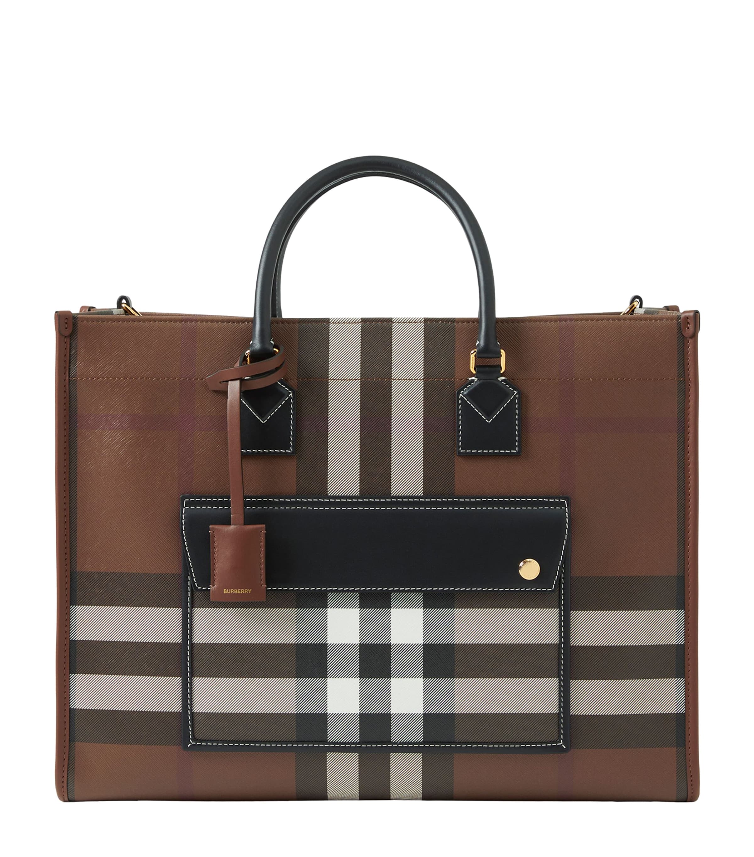 Burberry Medium Freya Tote Dark Birch Brown