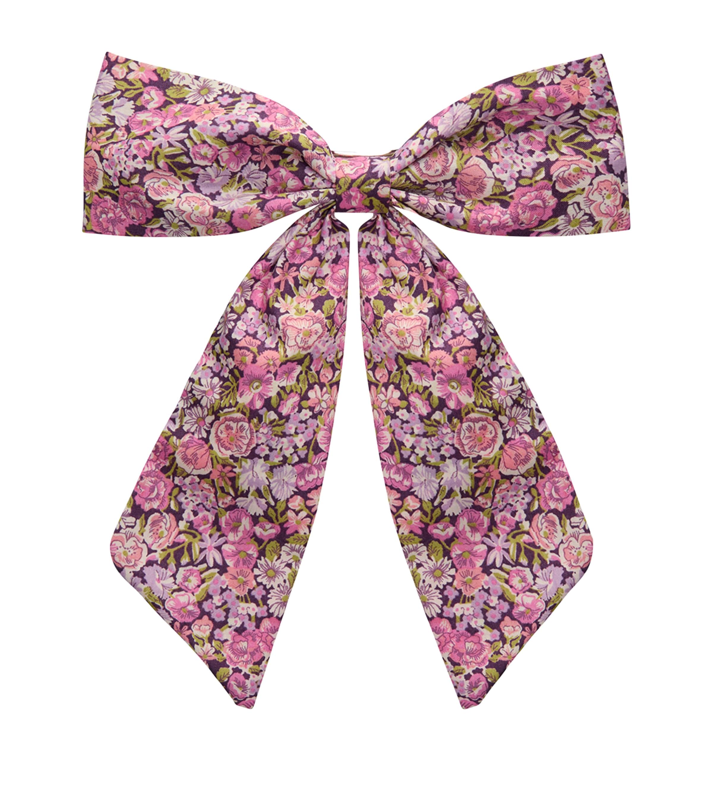 Trotters Cotton Floral Bow Hair Clip Purple