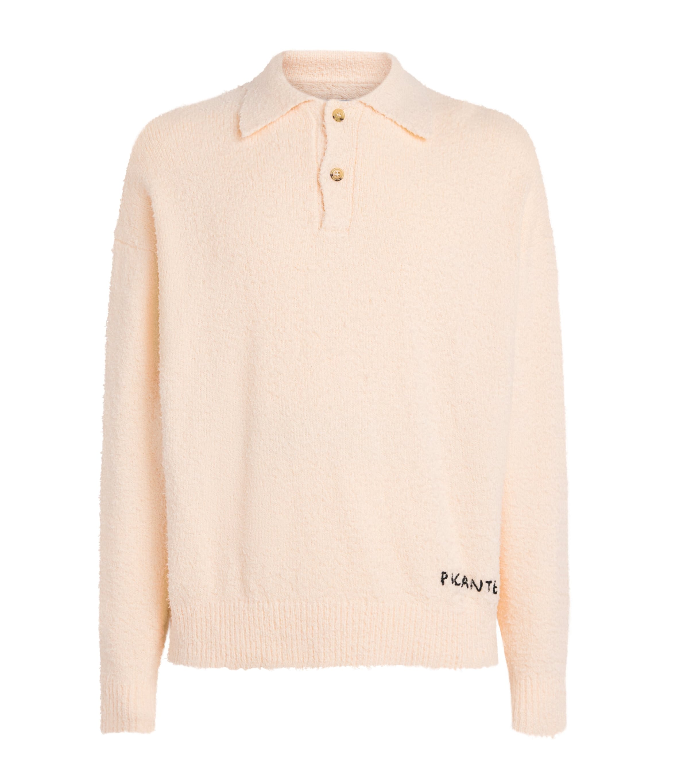 Cotton-Blend Shaggy Polo Shirt