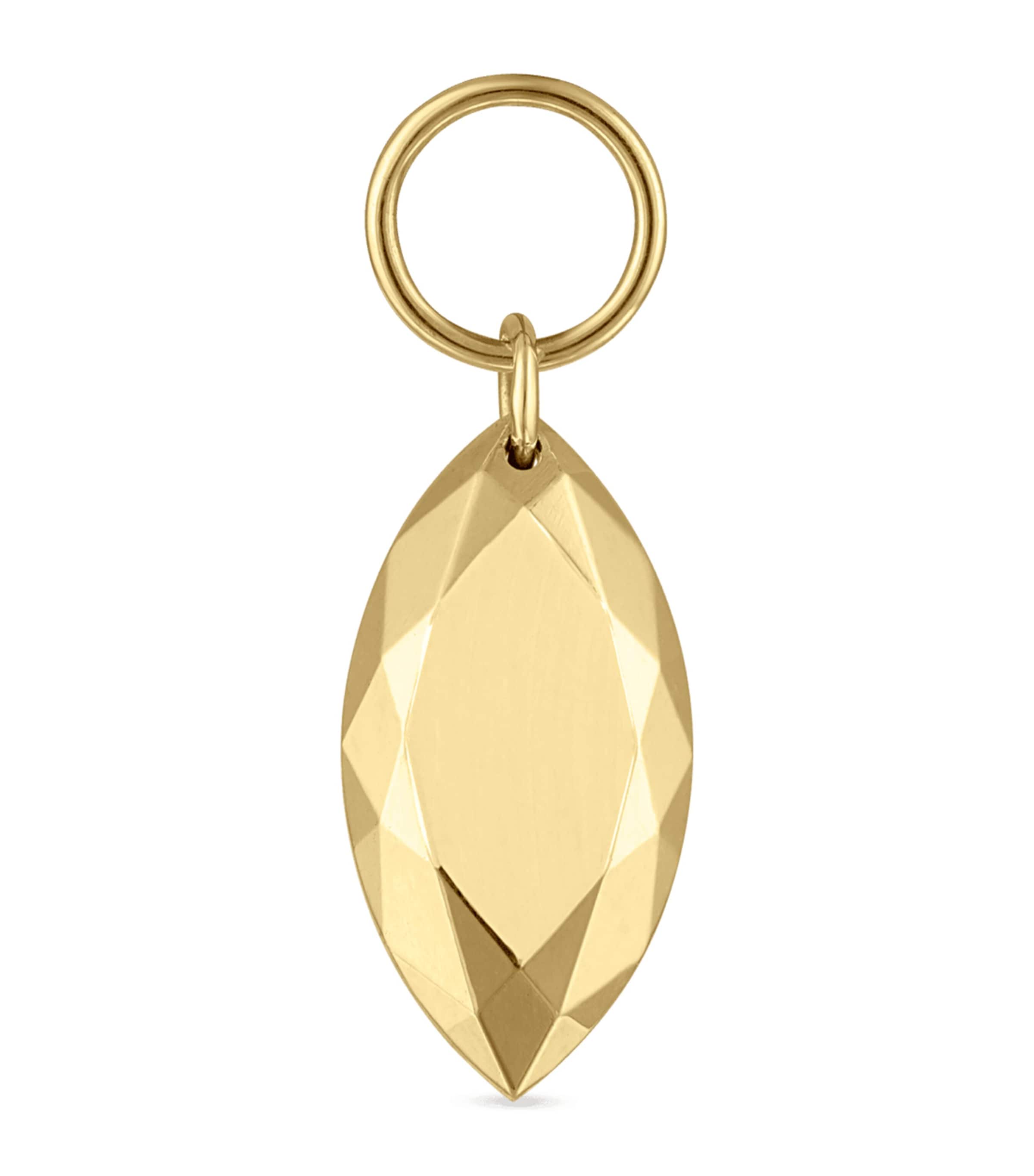 Faceted Gold Marquise Charm (9mm)