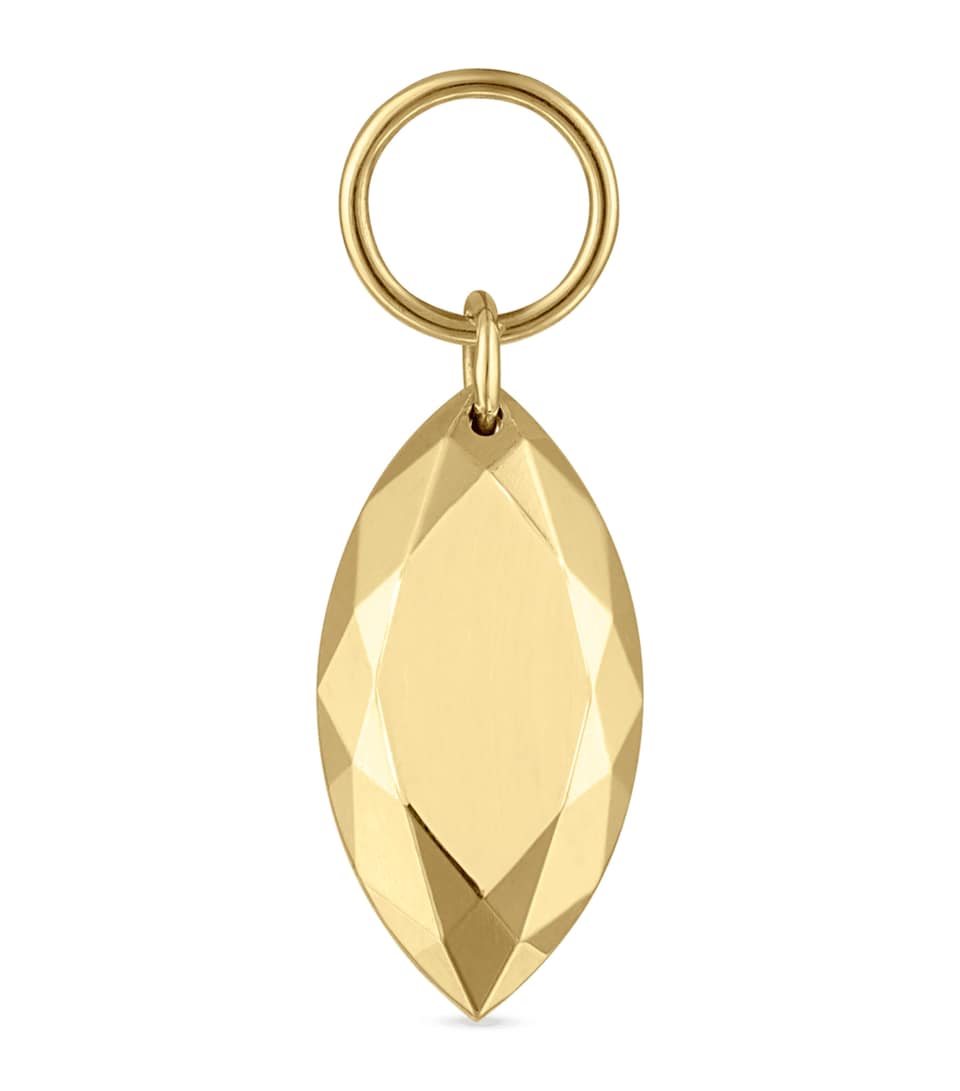 Maria Tash Faceted Gold Marquise Charm (9mm) Yellow Gold