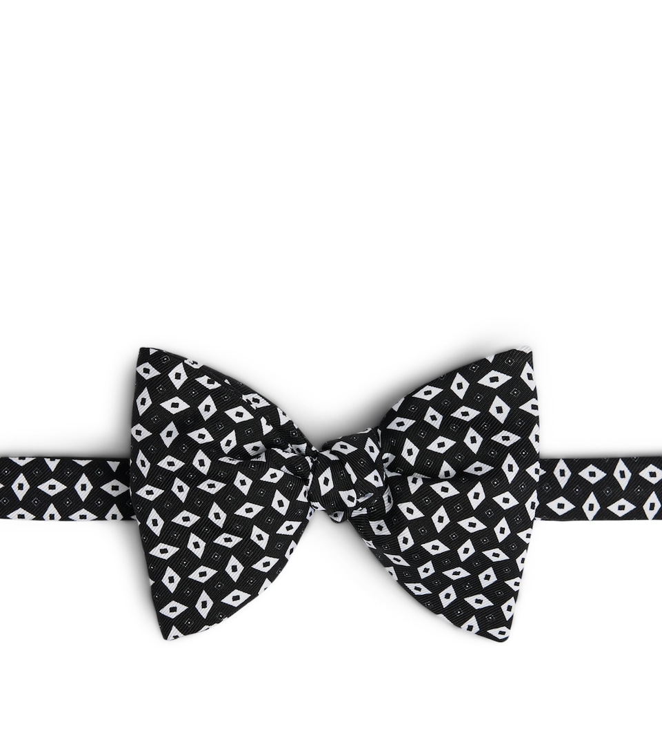 Dunhill Mulberry Silk Polka Dot Bow Tie