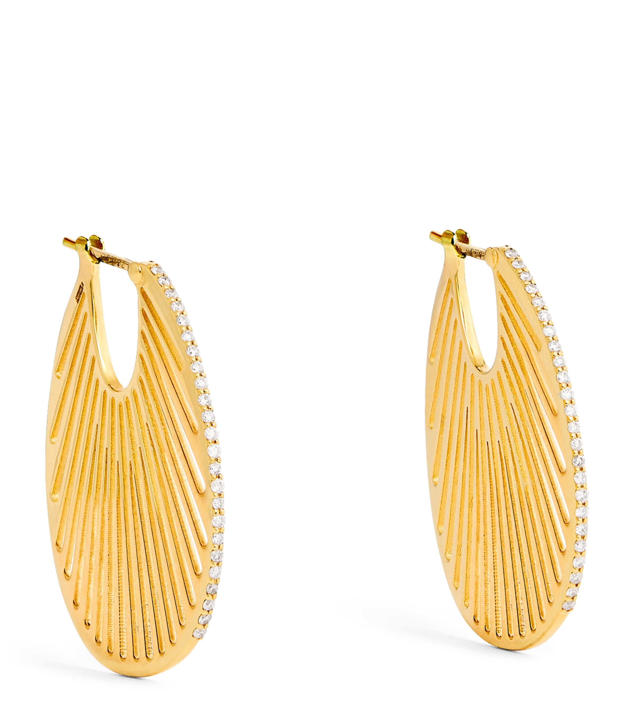L'ATELIER NAWBAR Yellow Gold and Diamond Cosmic Rays Earrings Yellow Gold