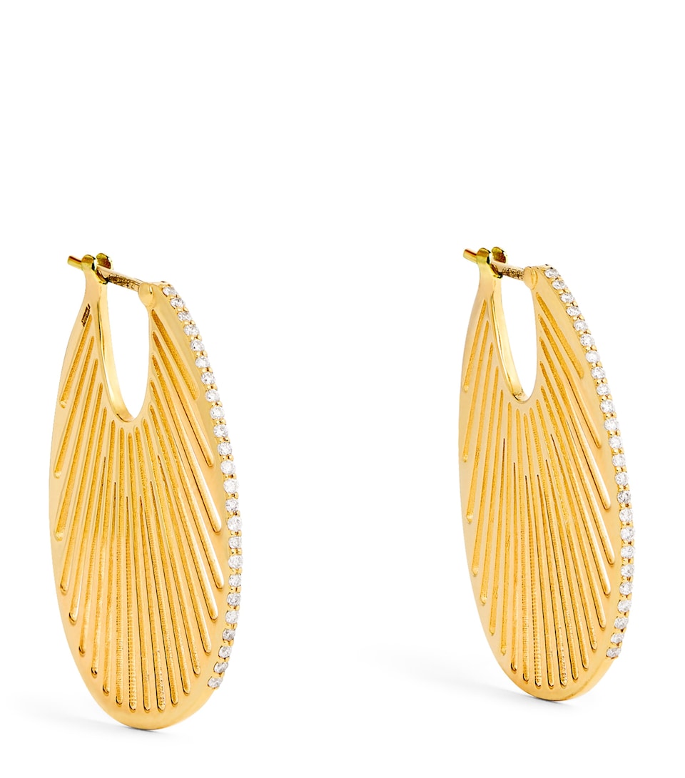 L'ATELIER NAWBAR Yellow Gold and Diamond Cosmic Rays Earrings Yellow Gold