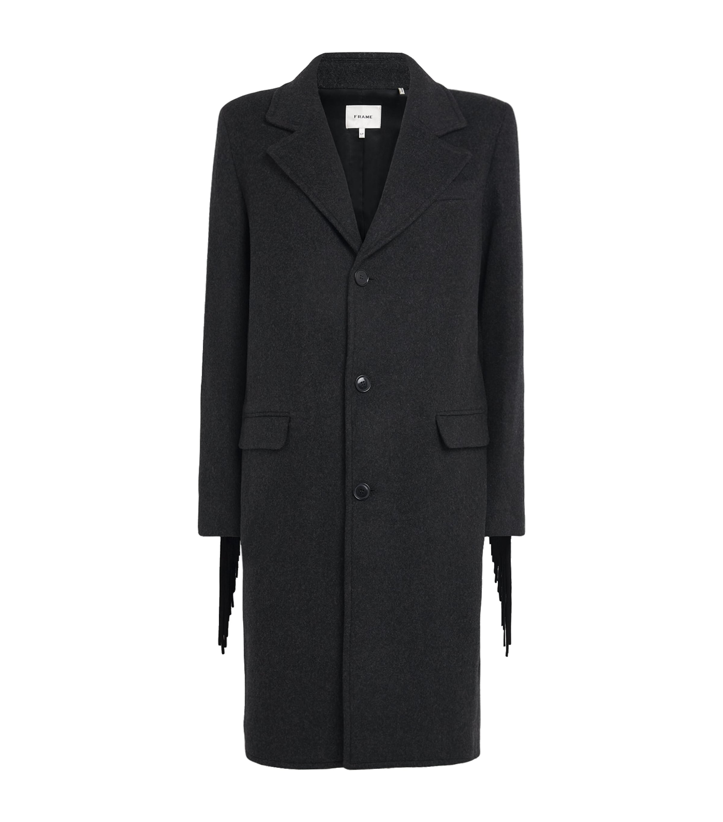 FRAME Womens Wool-Blend The Rodeo Coat Charcoal