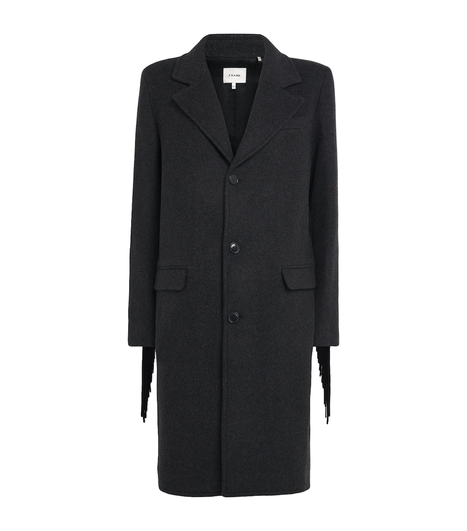 FRAME Womens Wool-Blend The Rodeo Coat Charcoal