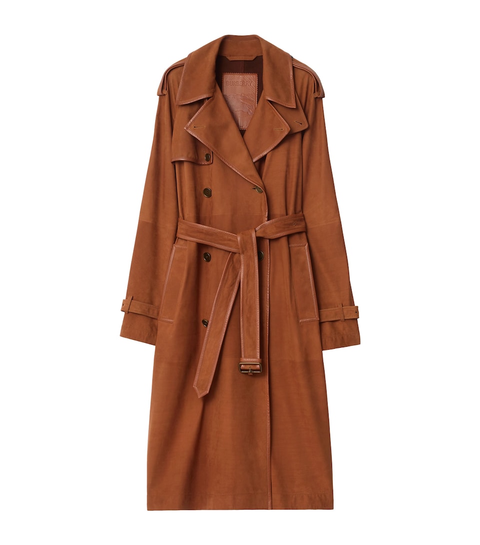 Long Nubuck Leather Castleford Trench Coat